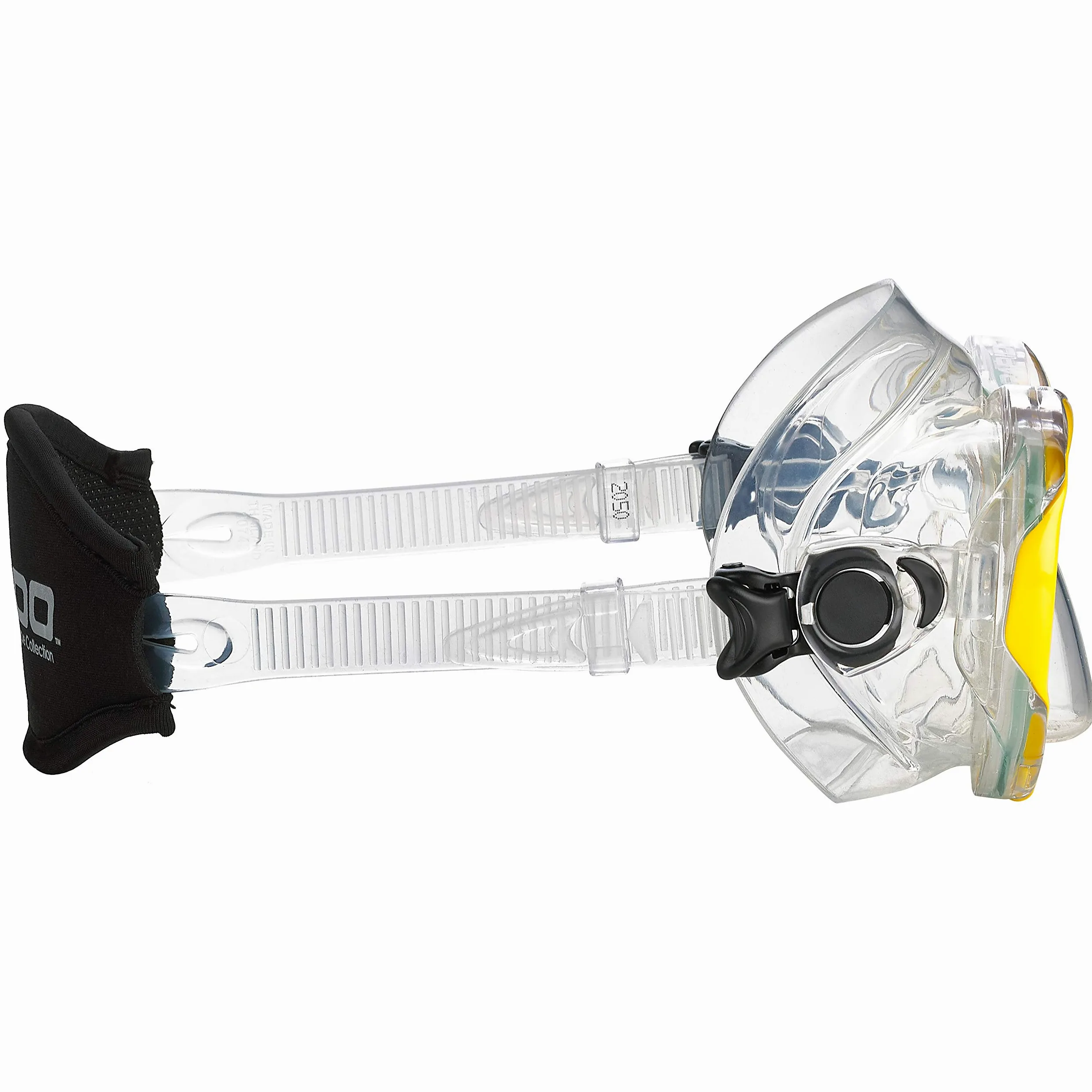 Phantom Aquatics Rapido Boutique Collection Marine - Máscara de Buceo Ajustable de Cristal Templado con Bolsa de Transporte (Amarillo, S/M, EE. UU.: 6-9/EU: 38-42)
