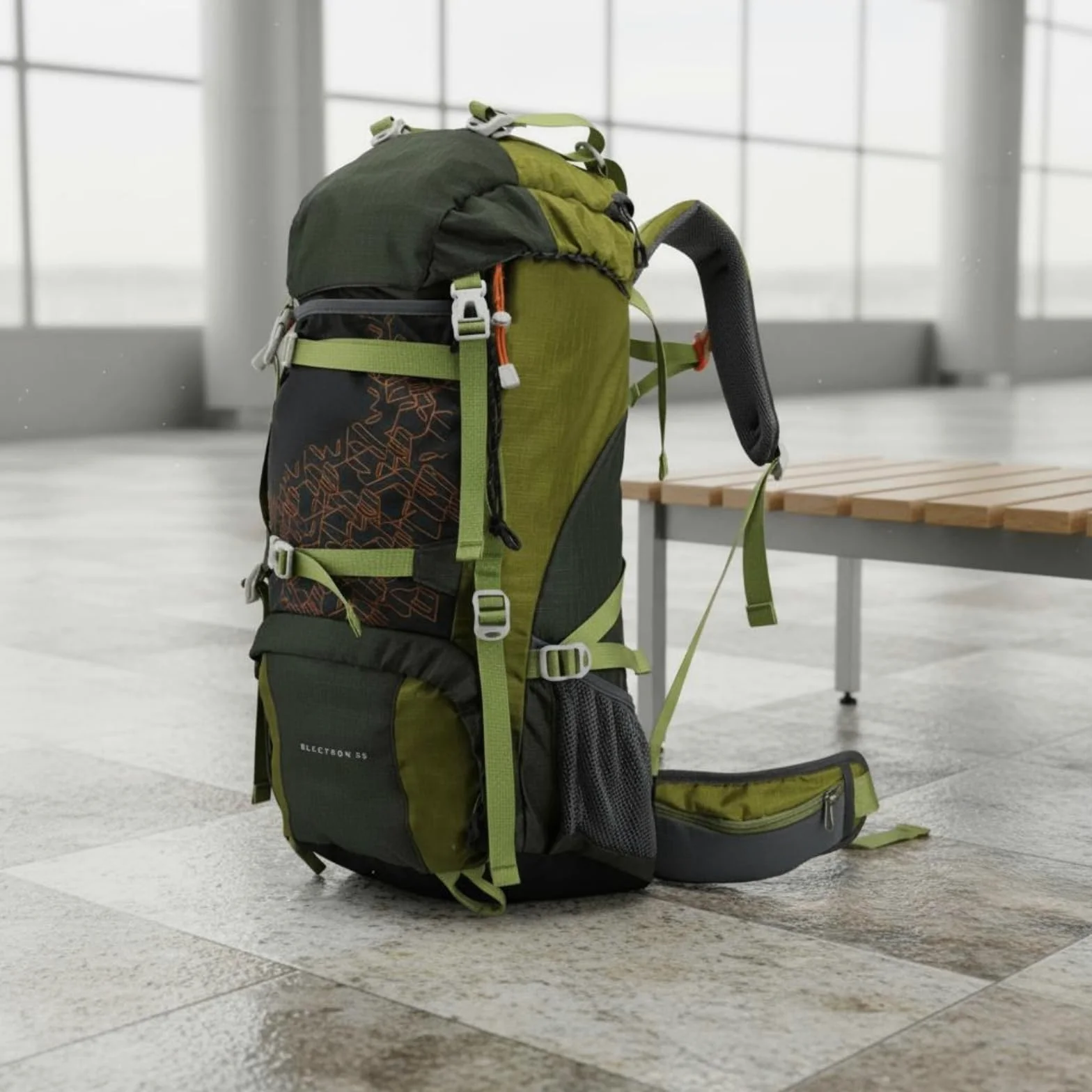 Baoblaze Mochila de Senderismo Mochila de Camping Mochila Impermeable Mochila de Trekking con Nylon y Silbato de Emergencia Tirantes Acolchados y, Verde, Verde Militar