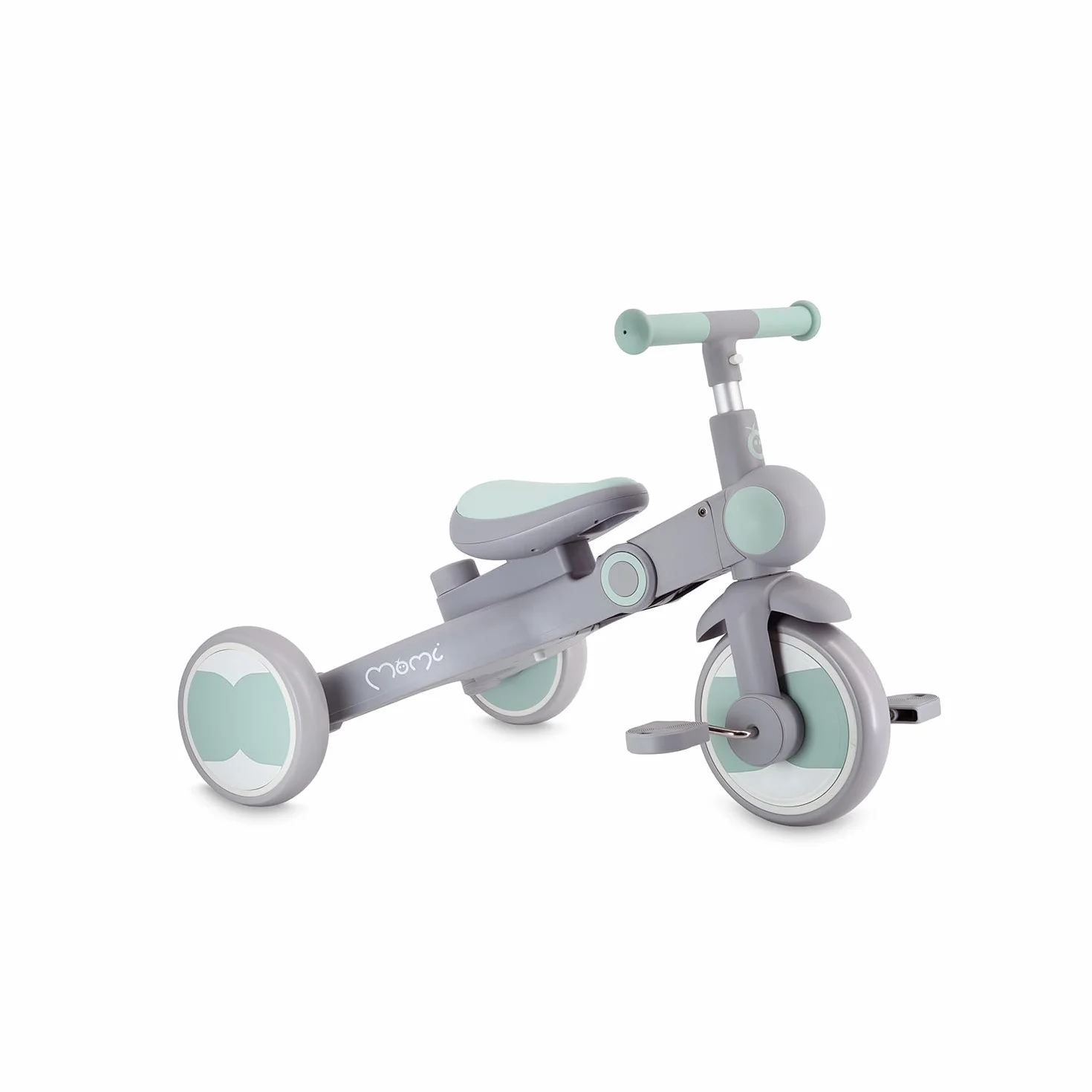 Triciclo Infantil MoMi 4 en 1 SOLIVIA con Mango telescópico, arnés de 5 Puntos, para niños a Partir de 12 Meses, con Capota Que Protege del Sol, Ruedas de PU, Bolsa y portavasos
