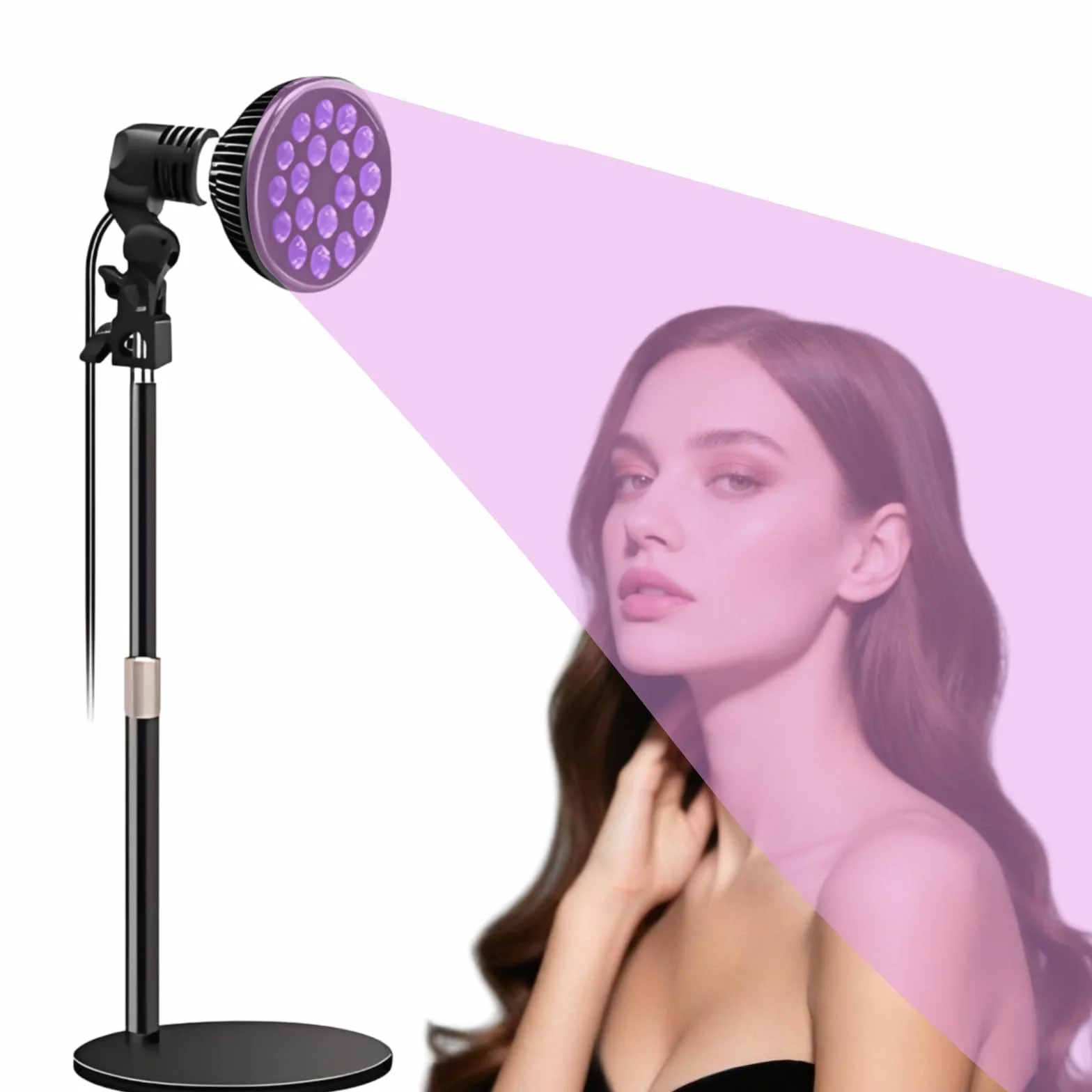 Lámpara de bronceado 54W 18 LED 395nm E27 giratoria ajustable con gafas Solarium