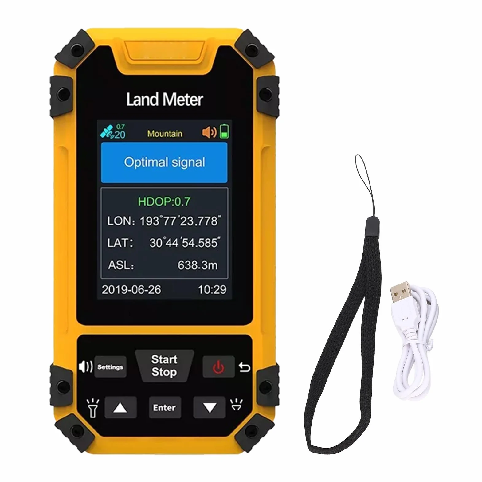 Medidor Topográfico GPS, Alta Precisión con Receptor GNSS, 8 Modos de Medición de Área, Transmisión de Voz en Vivo, Pantalla a Color, Barómetro Incorporado, para Topografía Agrícola y Medición Campo
