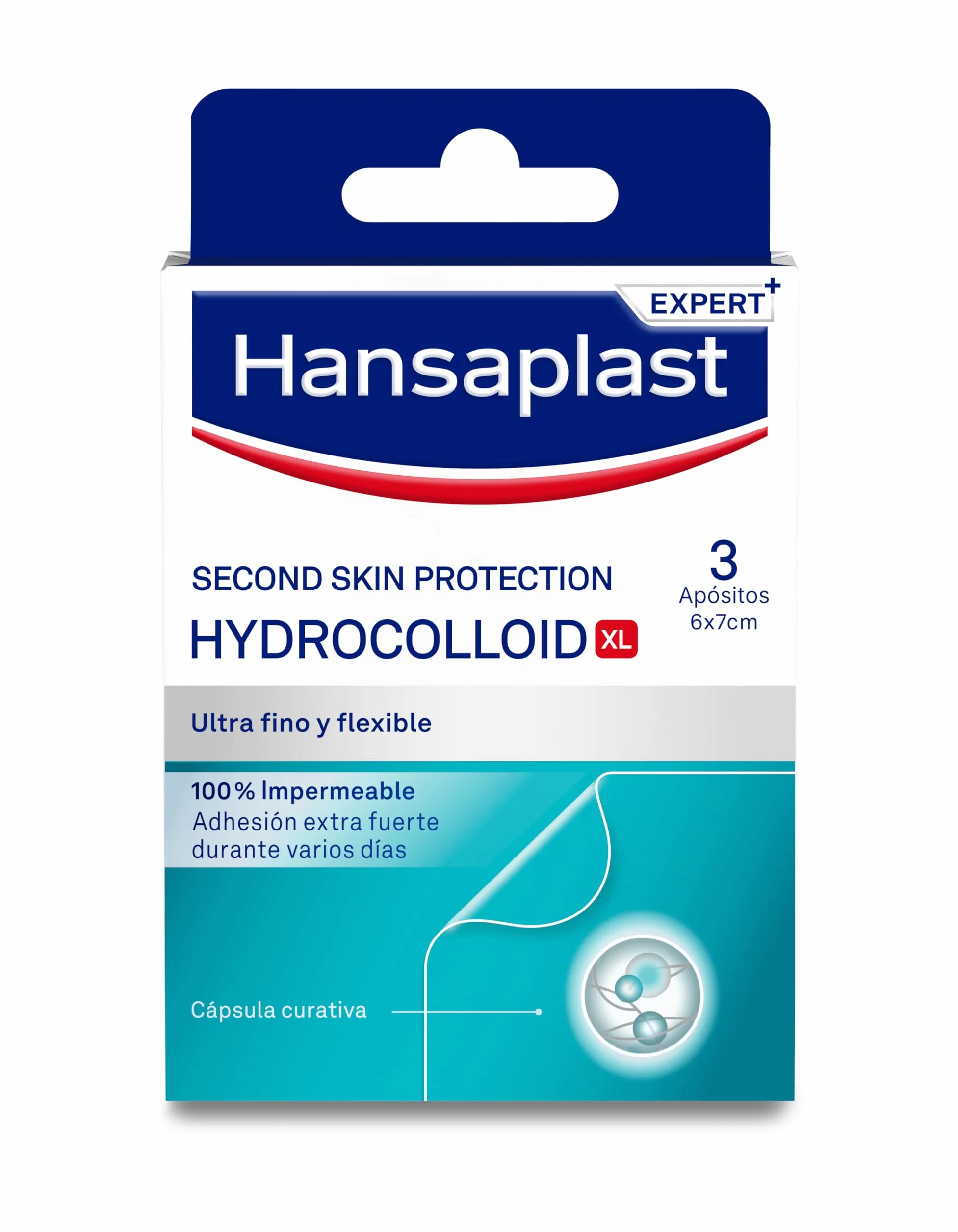 Hansaplast Second Skin Protection Apósito Avanzado XL impermeable ultrafino flexible 3 uds.