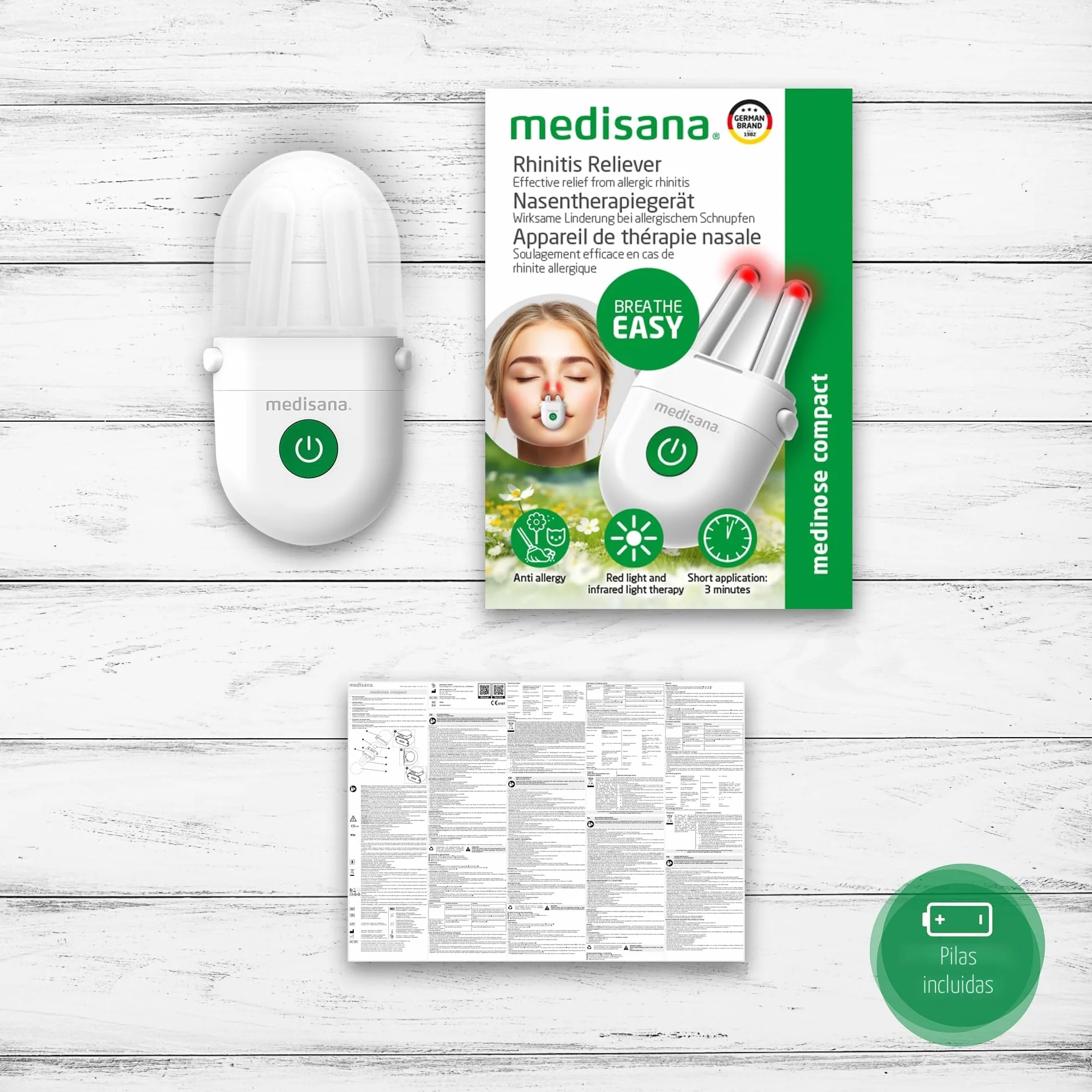 Medisana Medinose Alivio de alergias terapia de luz nasal para rinitis alérgica