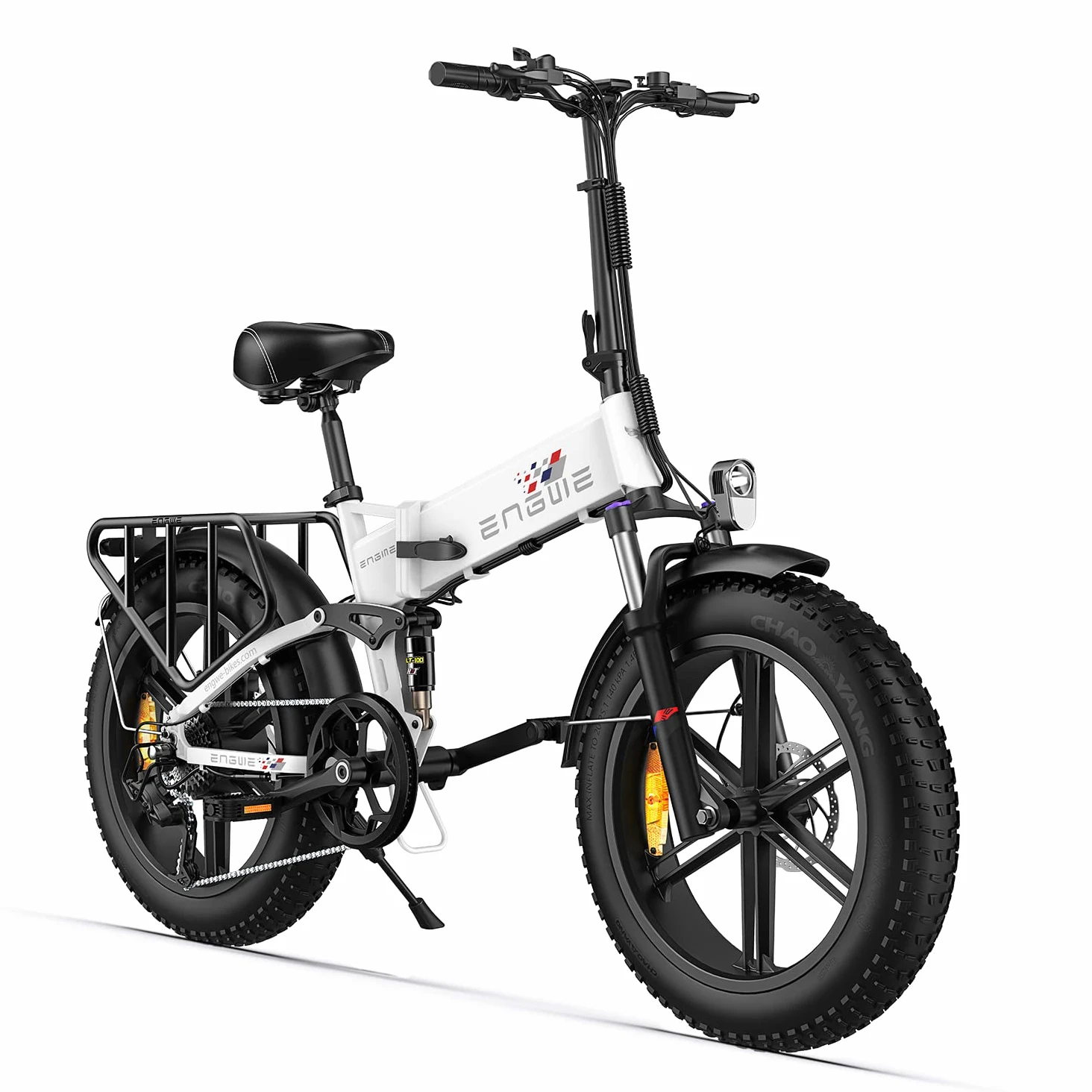 ENGWE Bicicleta Eléctrica Plegable 250W E-Bike, Engine X | 20×4.0 Inch Off-Road Fat Tire, Batería de 48V 13Ah Alcance hasta 120km, 25KM/H 7 Velocidades Suspensión Completa