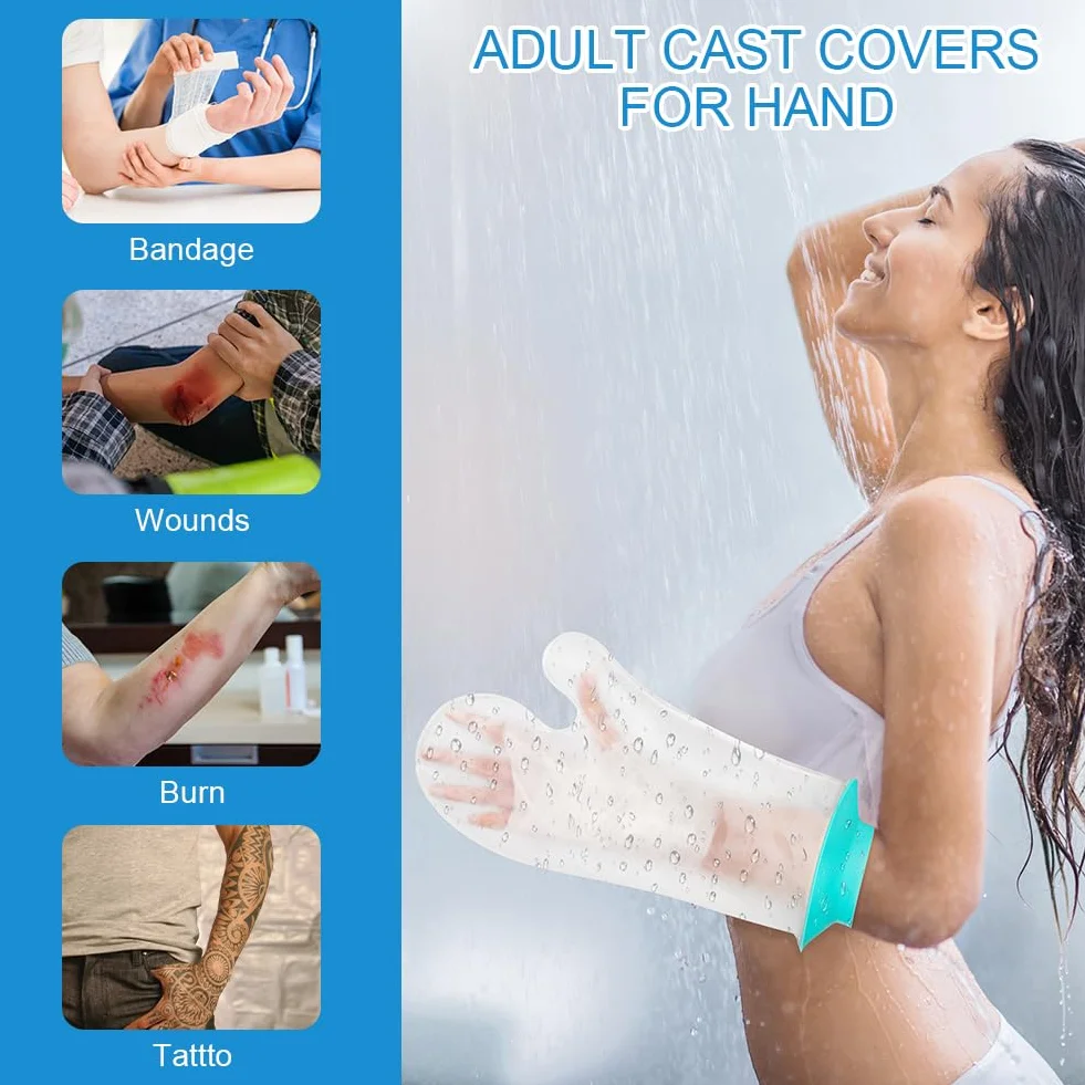 Protector Escayola Brazo Adulto Funda Impermeable Silicona Ducha Bolsa Hermetica Cubrir Vendajes Yeso Heridas Palma