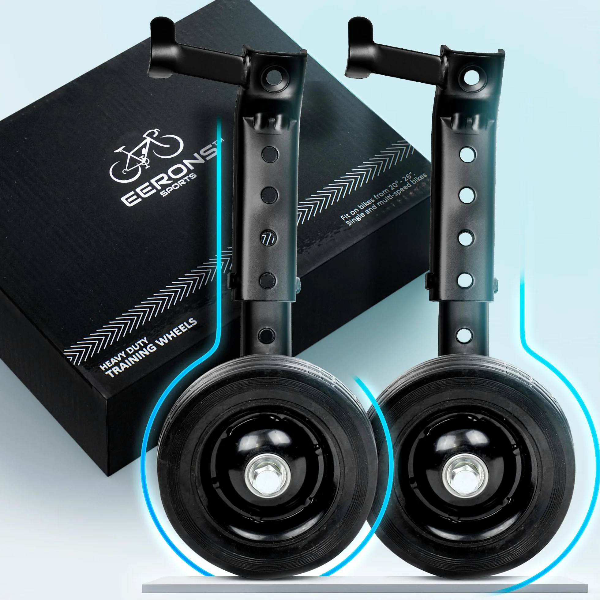 Rueda de entrenamiento ajustable resistente, se adapta a bicicletas de 24 a 29 pulgadas, perfecta para aprendizaje y apoyo de equilibrio, ayuda de aprendizaje de bicicleta, soporta hasta 200 libras |