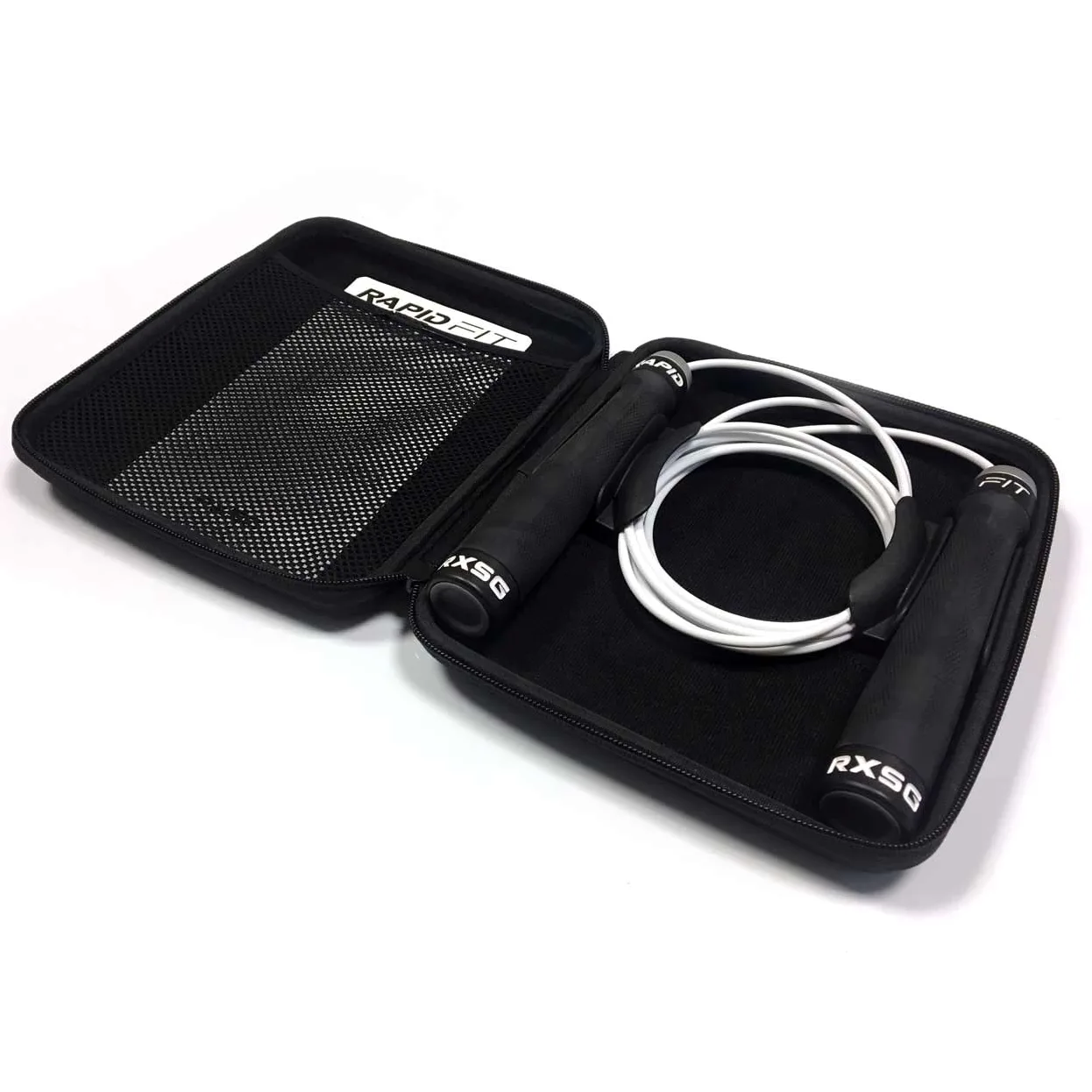 RX Smart Gear RapidFit - Cuerda de saltar ajustable con asas ergonómicas de doble rodamiento, cuerda de saltar de fitness para ejercicio, entrenamiento, entrenamiento deportivo