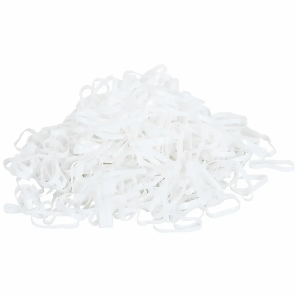 Mangloder Goma de crin para caballos, 2500 unidades, color blanco, silicona, suministros para caballos, accesorios para caballos, accesorios versátiles para el cabello para establos y torneos