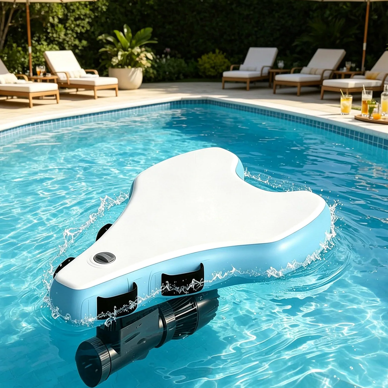 Tabla de Bodyboard Eléctrica e Inflable Portátil, Scooter Subacuático de 500 W 10000 mAh con Autonomía de 40-130 min, 10 Velocidades, 3-7 km/h, Esnórquel y Actividades Recreativas Acuáticas