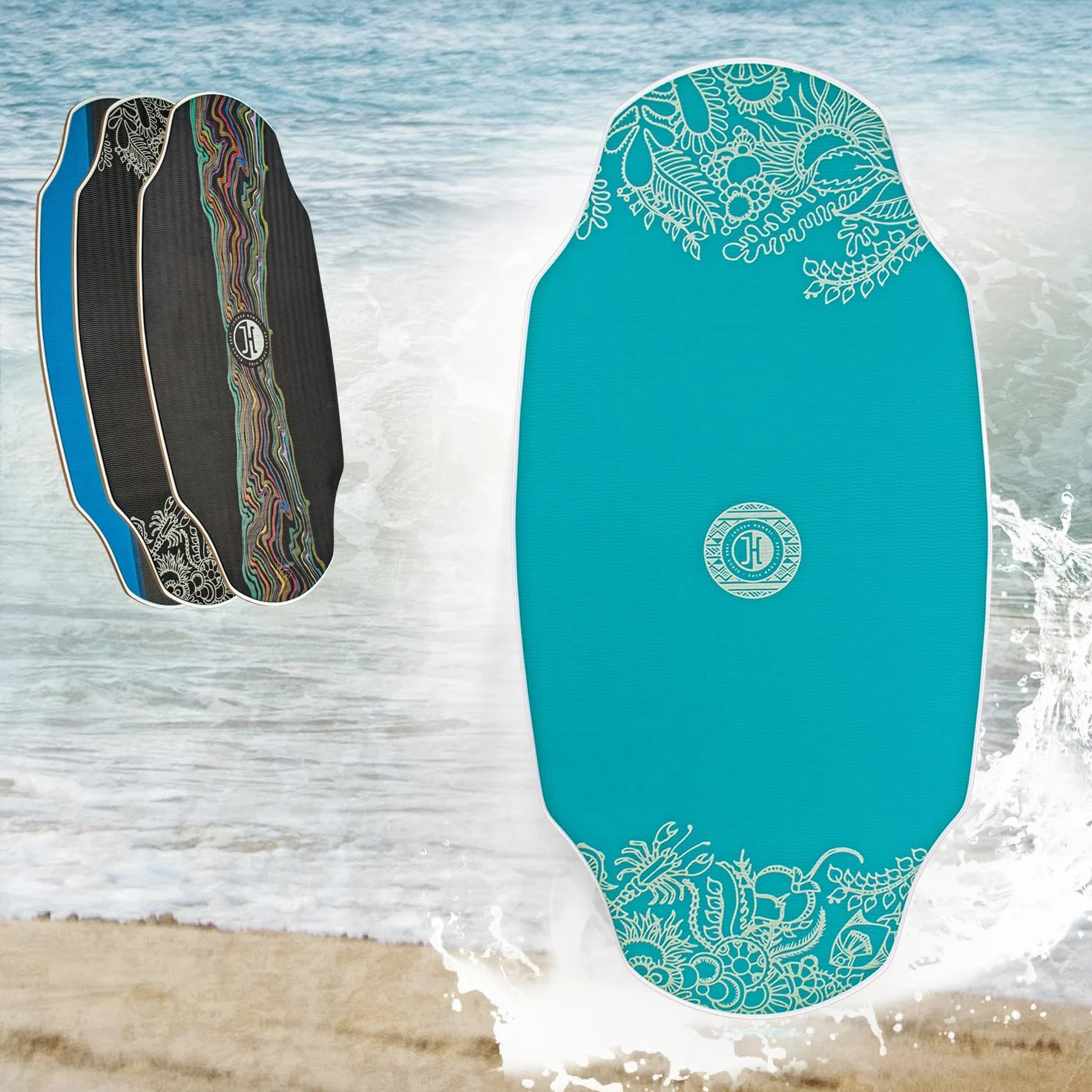 JUCKER HAWAII Skimboard HPL AKA Blue Pro – Tabla de esquí profesional con revestimiento HPL de doble cara y capa antideslizante EVA, tabla de esquí de gama alta – Ultra rápida, duradera y soporta