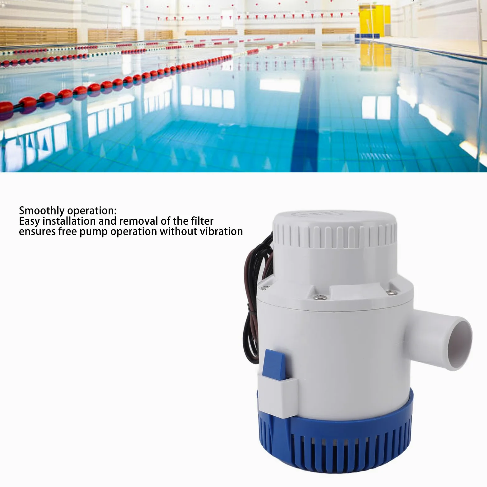 TOPINCN Bomba de Achique Sumergible Automática de 3000 GPH para Fontanería Marina, Bomba de Agua Sumergible Electrónica, Resistente Al Agua, Silenciosa, Accesorios para Estanques, (24V)