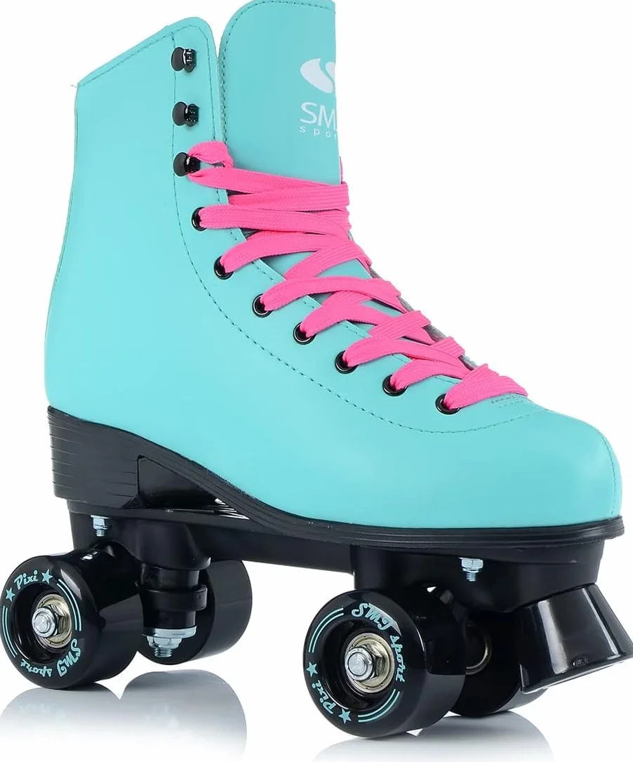 Patines clásicos Retro para Mujer, rodamientos ABEC7, Color Rosa Menta, Patines en línea, Tallas 35, 36, 37, 38, 39, 40, 41
