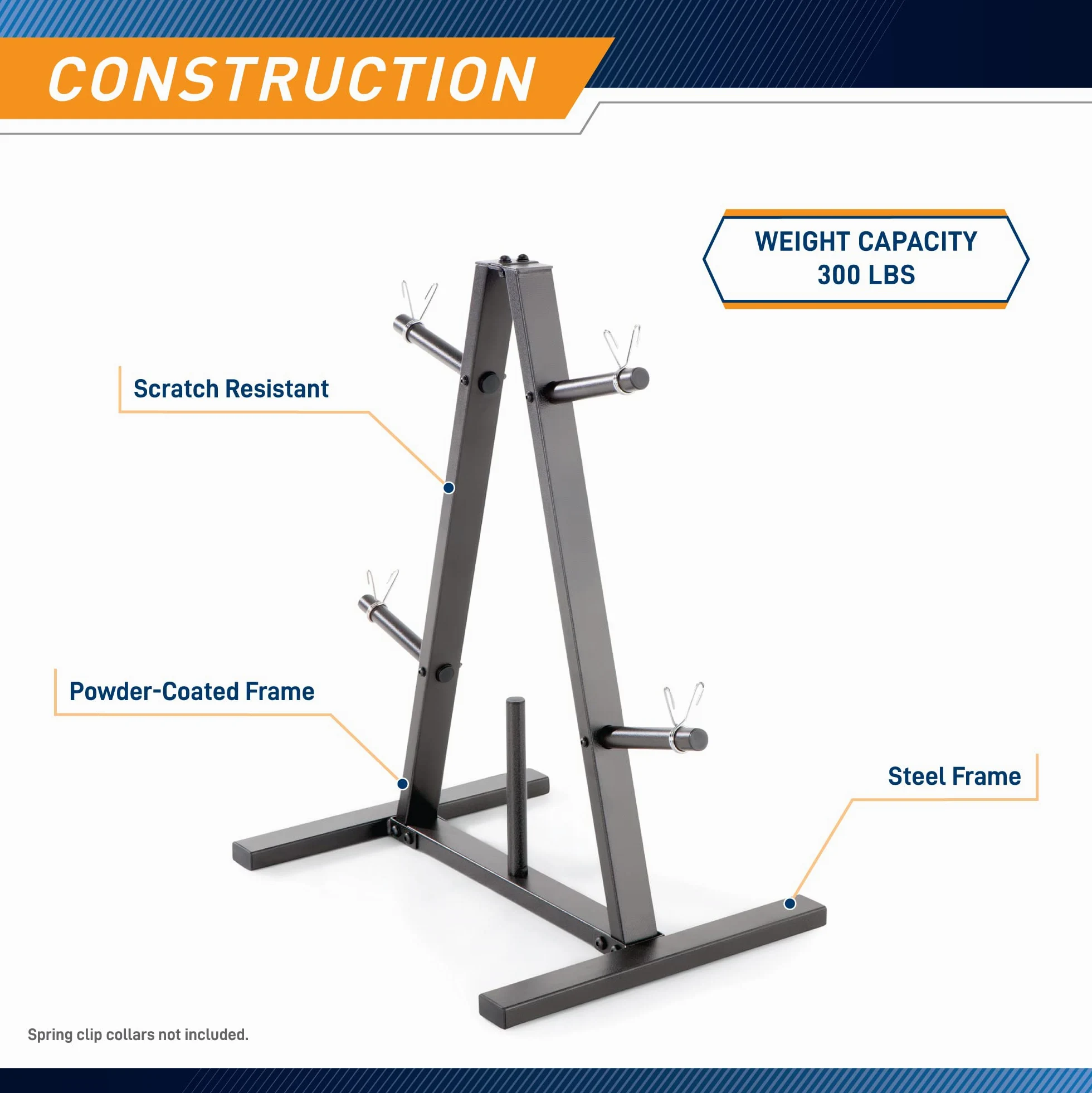 Marcy Árbol de placas de peso estándar para placas de 1 pulgada para gimnasio en casa, 300 libras. Capacidad máxima PT-5733.