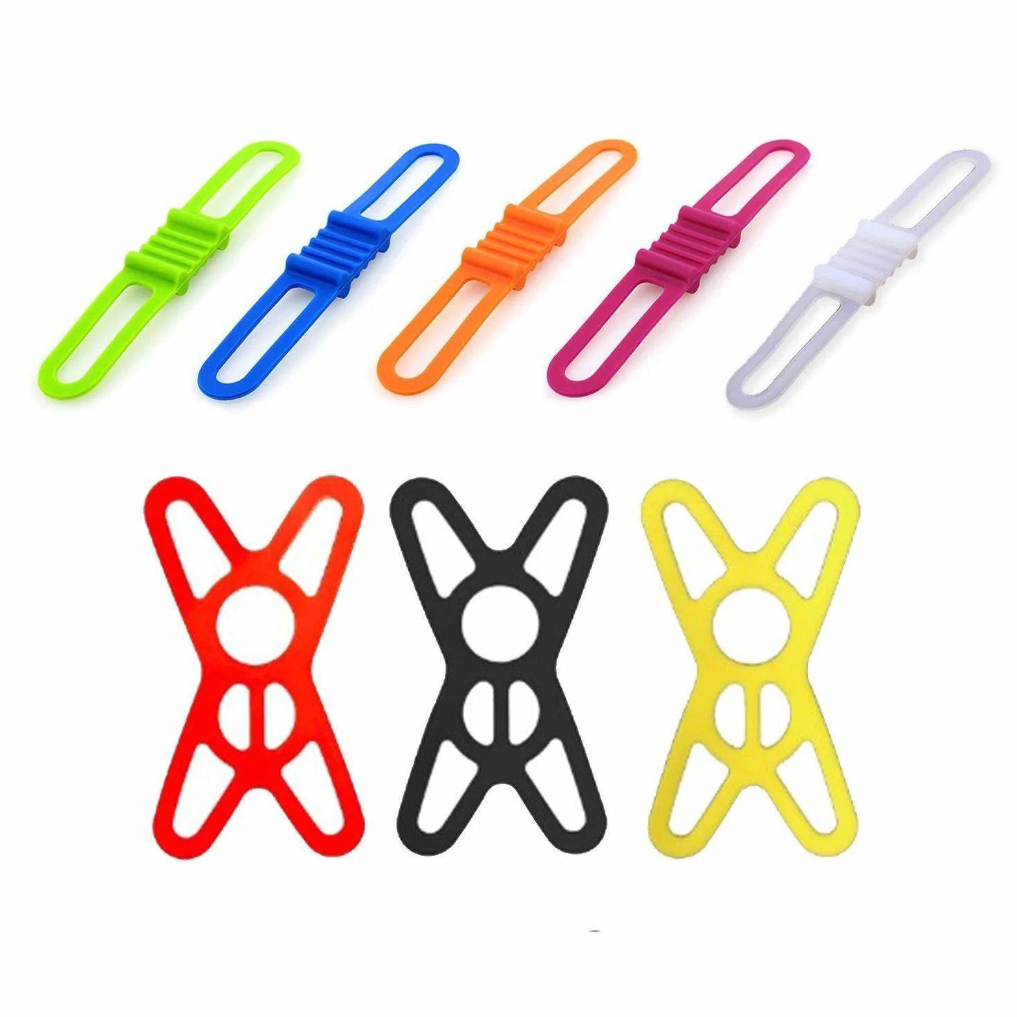 5 Bandas De Silicona para Bicicleta Y 3 Bandas De Silicona para Teléfono Móvil, Accesorios para Bicicleta, Herramientas De Soporte para Manillar, Bandas Fijas Elásticas Multifuncionales