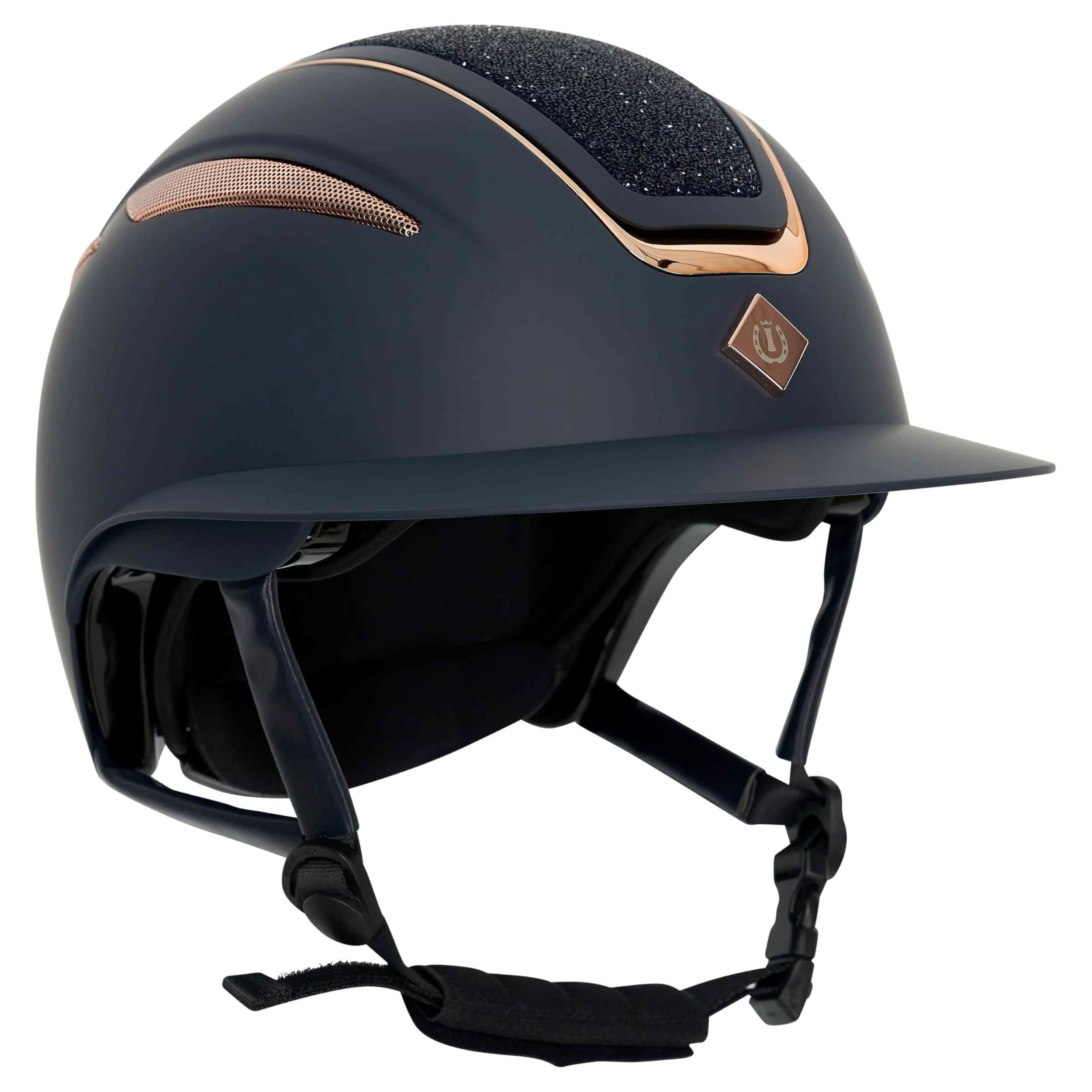 Imperial Riding IRHOlania Deluxe Big Visor - Casco de equitación Unisex para Adultos, Color Azul Marino y Rosa, Talla M