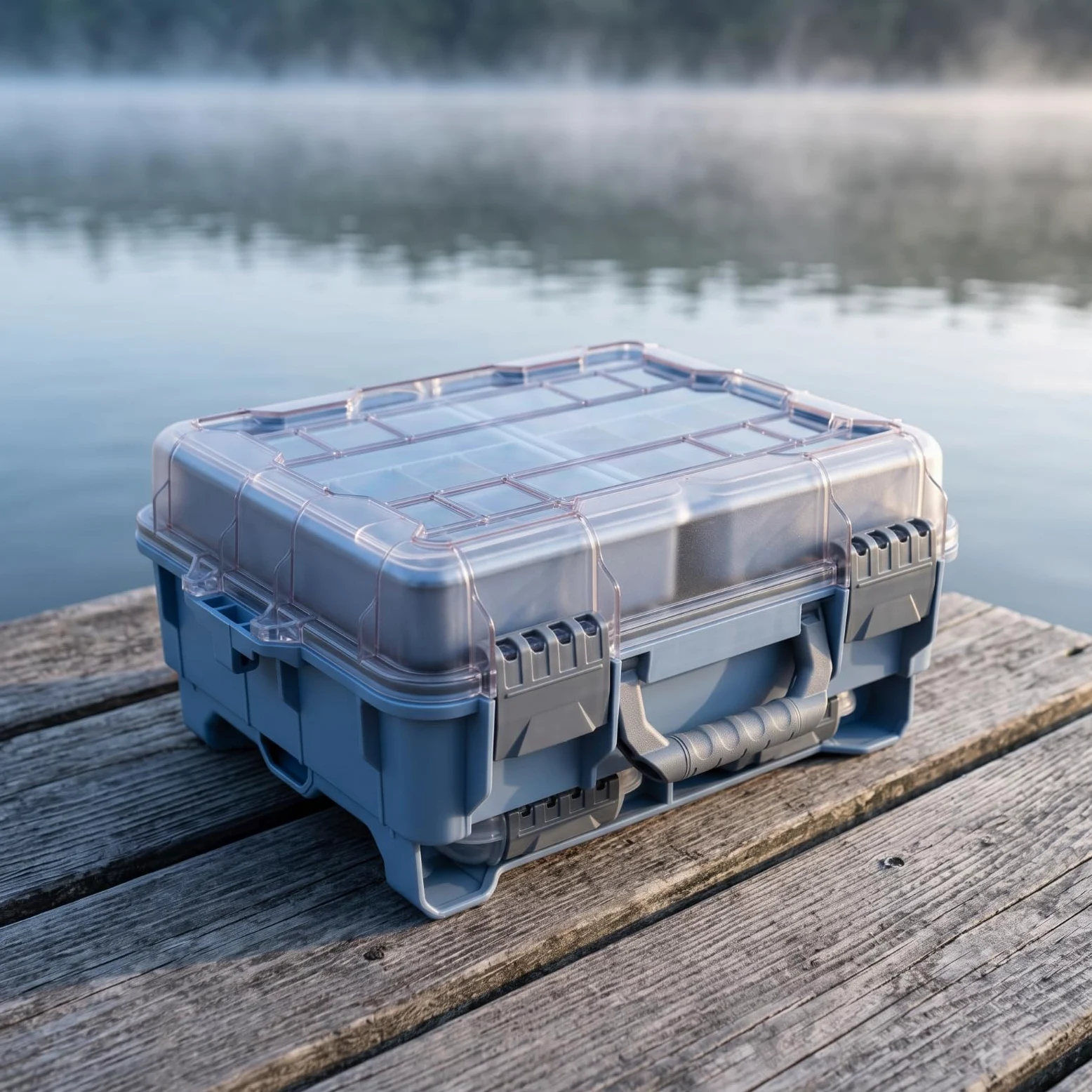 Caja Aparejos con Tapa Ajustable Caja Aparejos con Divisores Práctico Maletín Pesca Divisores para Pescadores