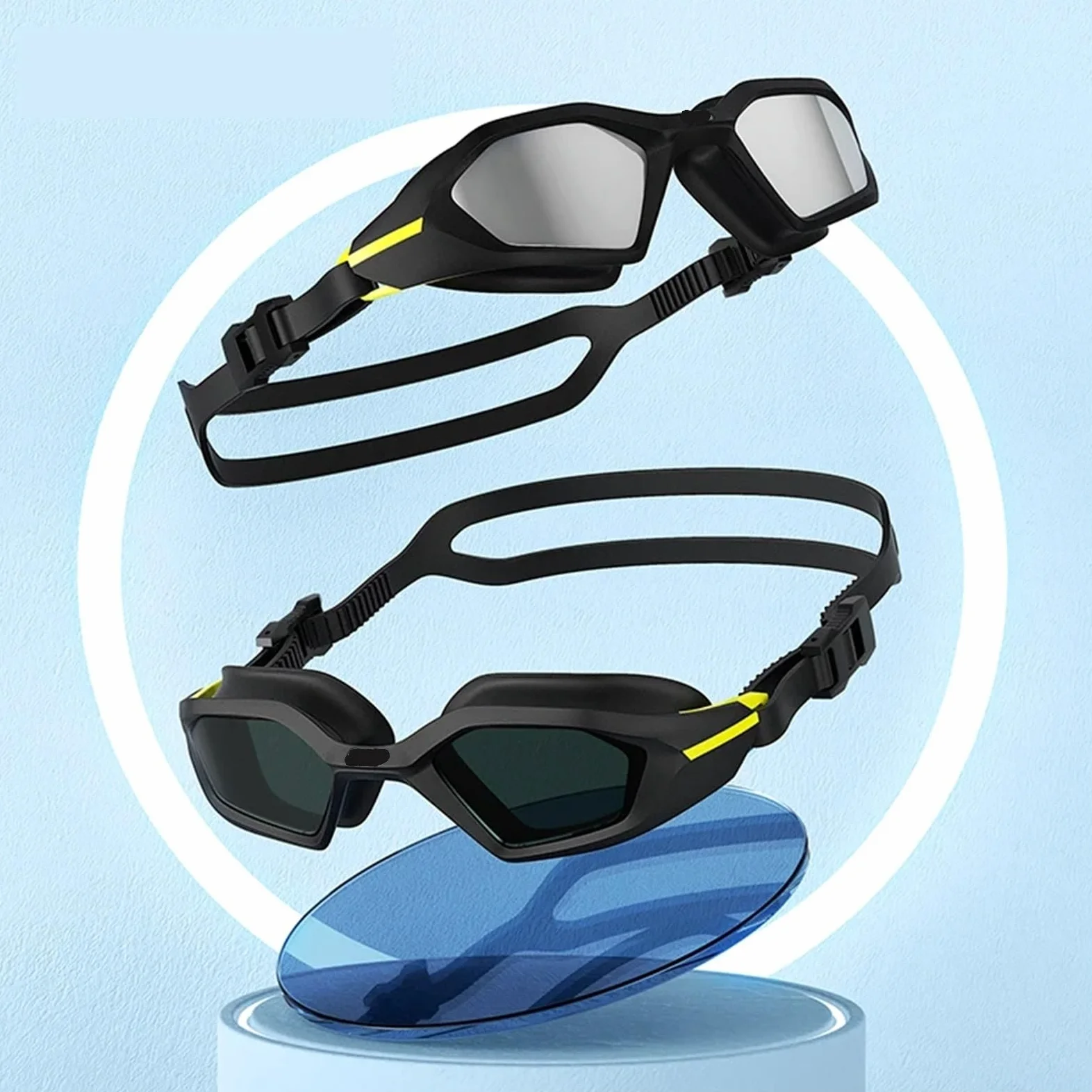 Gafas de natación Profesionales antiniebla, Impermeables, Gel sílice, Gafas Buceo, competición para Piscinas