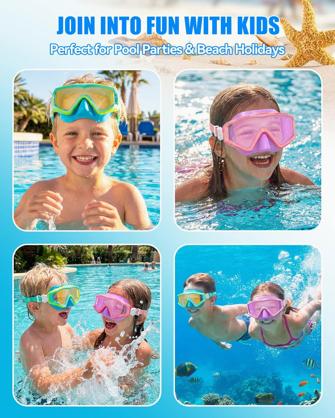Aegend Gafas de natación para adultos y niños, gafas antivaho de visión amplia de 220° con bolsa de malla para interiores y exteriores, piscina, playa, natación