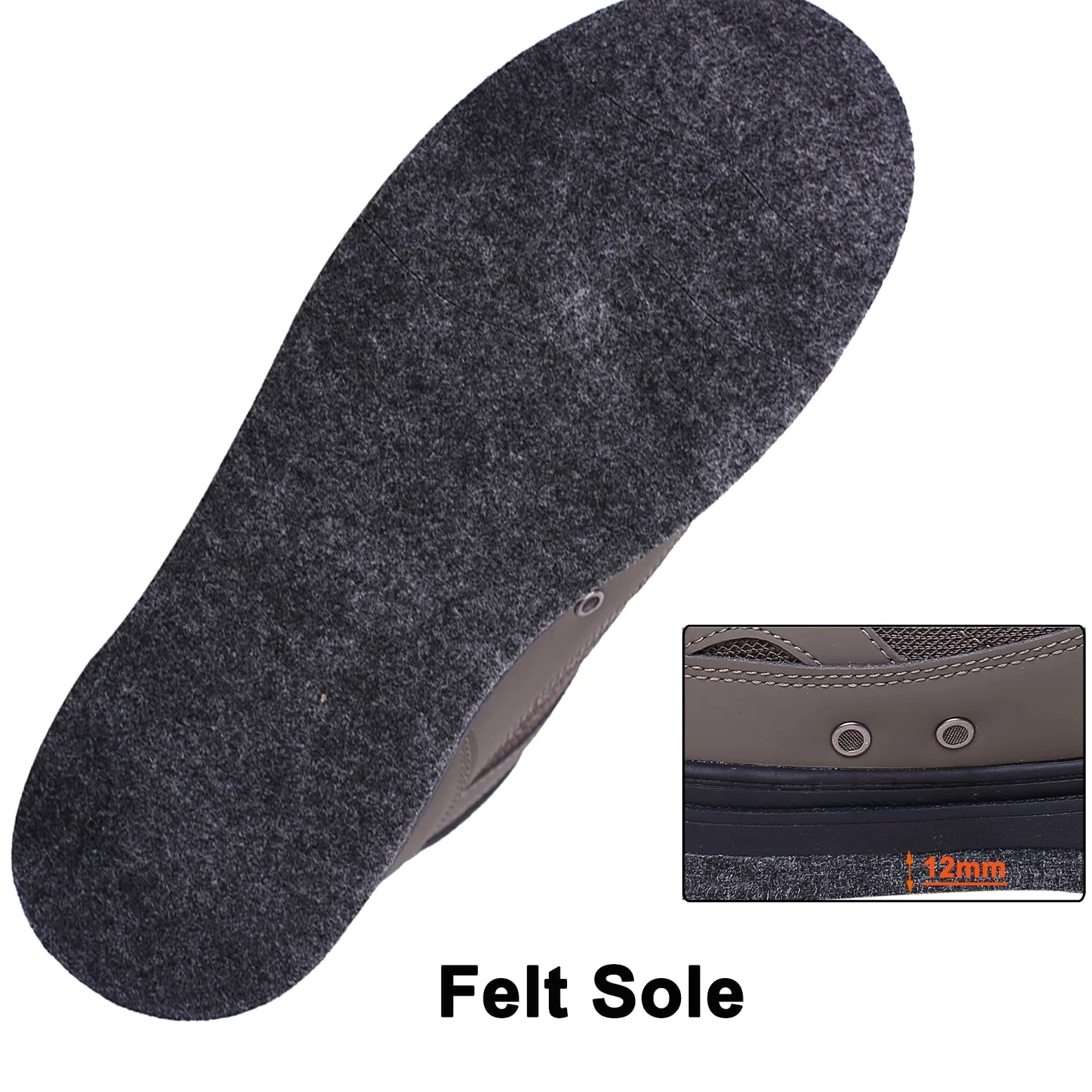 Raprance Botas de pesca para hombre, suela de fieltro y tacos de goma para pesca con mosca