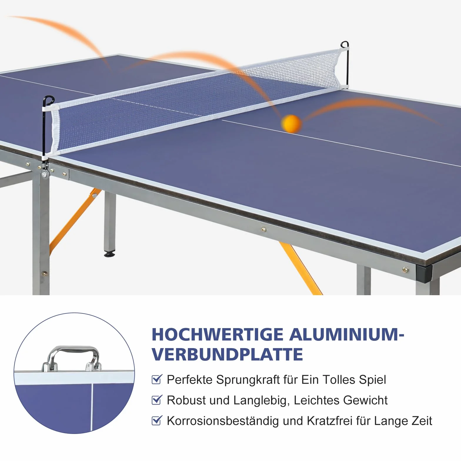 Folding Table Tennis Table 6x3 Feet Professional Tournament Grade with Balls Racket Set
