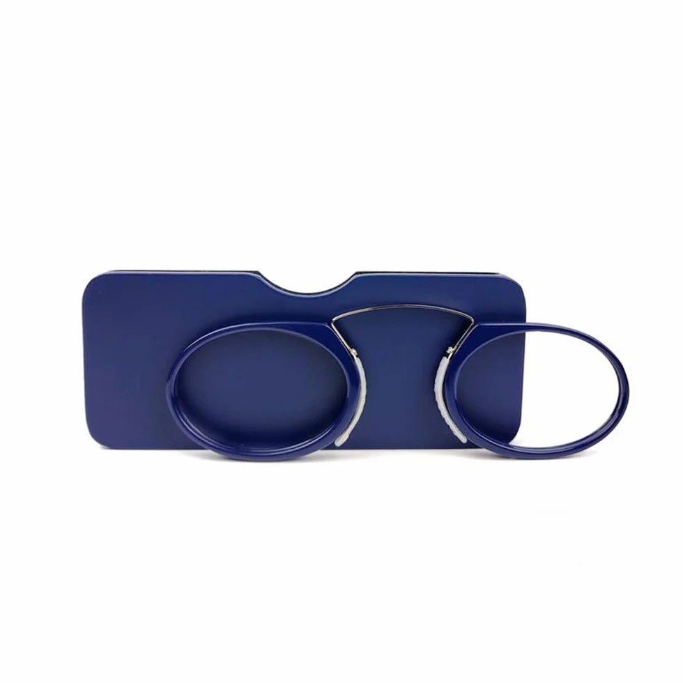 Gafas de lectura unisex antideslizantes compactas clip nariz Azul +2.0