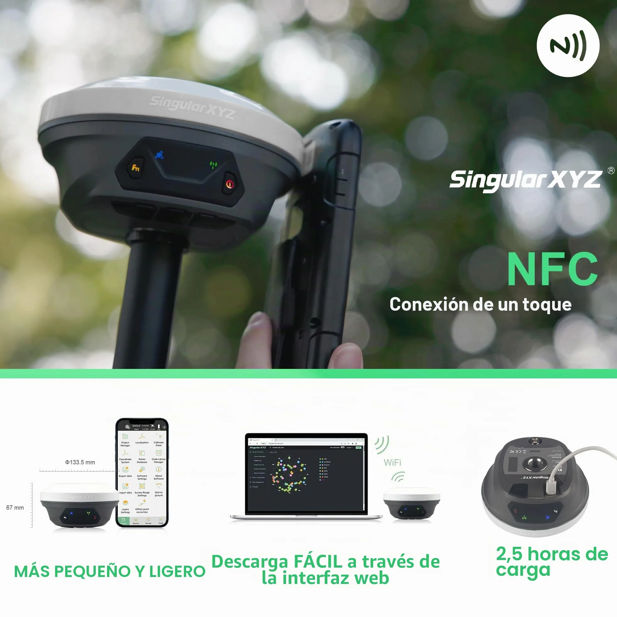 E1 GNSS IMU RTK GPS equipo de topografía Rover receptor Rtk Gnss colector de mano y software de encuesta, 1408 canales, precisión de 1 cm, distancia de 5 km