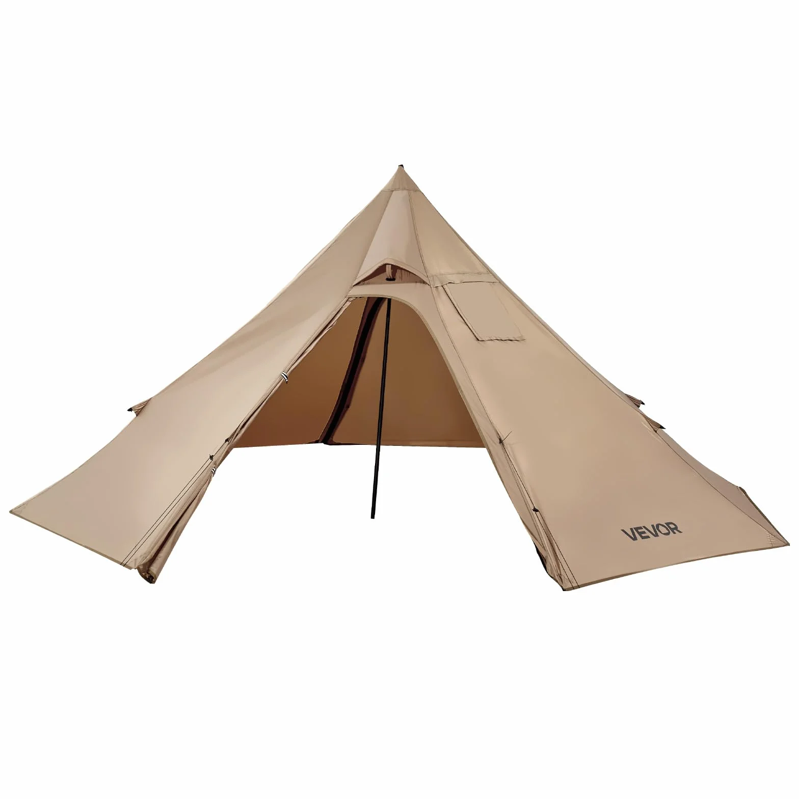VEVOR Tienda de Campaña Caliente para 2 Personas, Tipi Portátil 320 x 320 x 160 cm con Conector para Estufa, Carpa Cónica de Lona Impermeable para Acampar, Senderismo, Pesca y Mochilero, Talla S