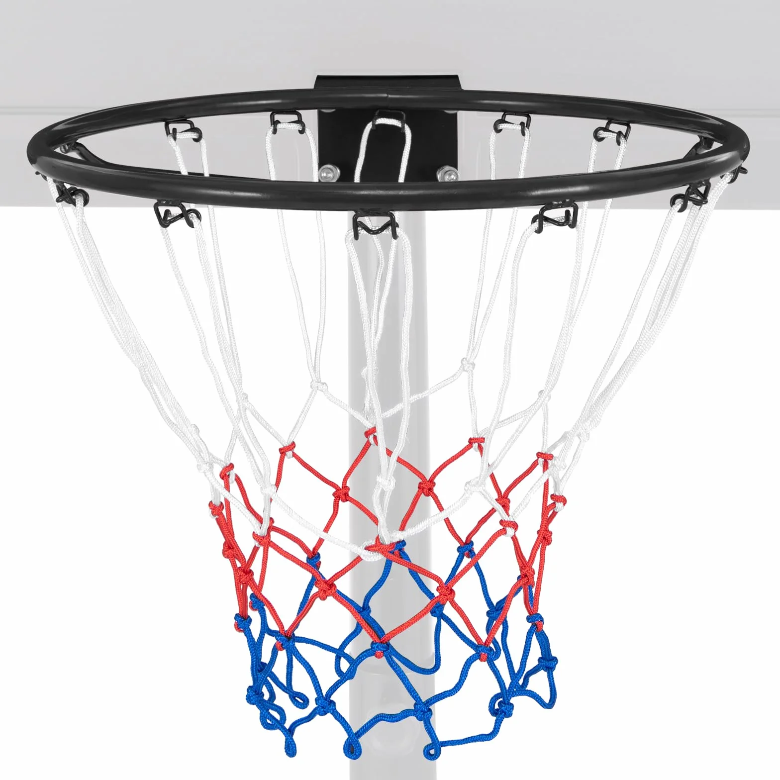 COSTWAY Canasta de Baloncesto Pared Ø 38,5/45 cm, Aro Baloncesto Exterior Interior en la Puerta/Pared con Red, Marco de Acero
