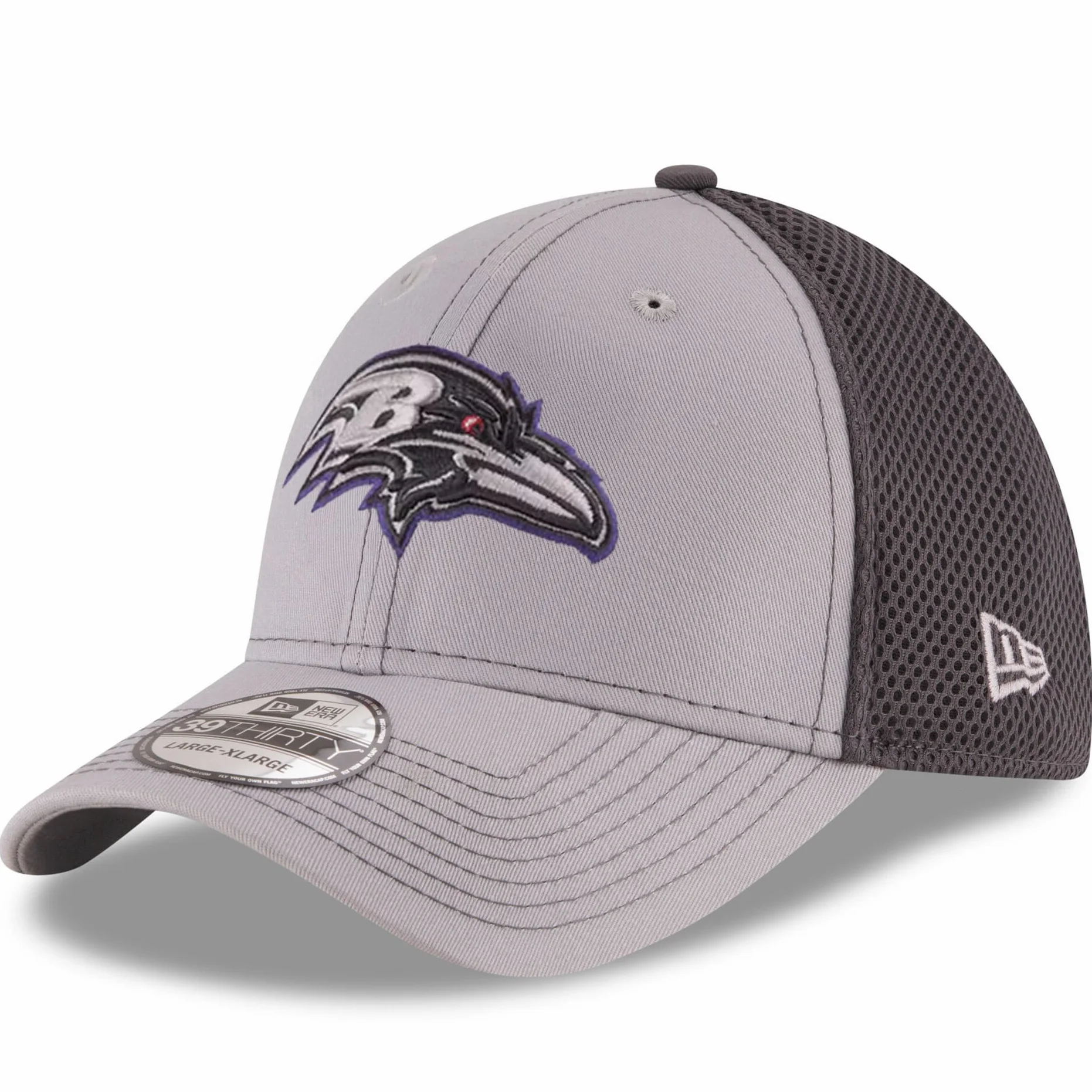 New Era Gorra de fútbol unisex para adultos NFL 39THIRTY gris con logotipo Neo Primary, ajuste elástico, flexible