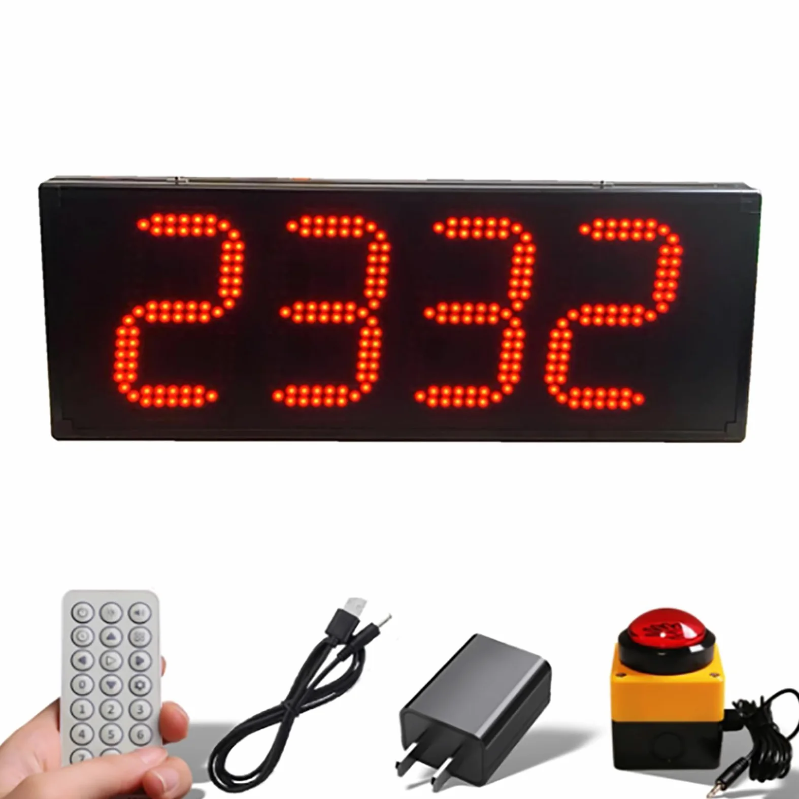 Contador Portátil con Pantalla De 4 Dígitos Y 6 Pulgadas, Contador LED Ascendente/descendente con Control Remoto Y Botones, Configuración De Número Arbitrario, Función De Memoria De Apagado