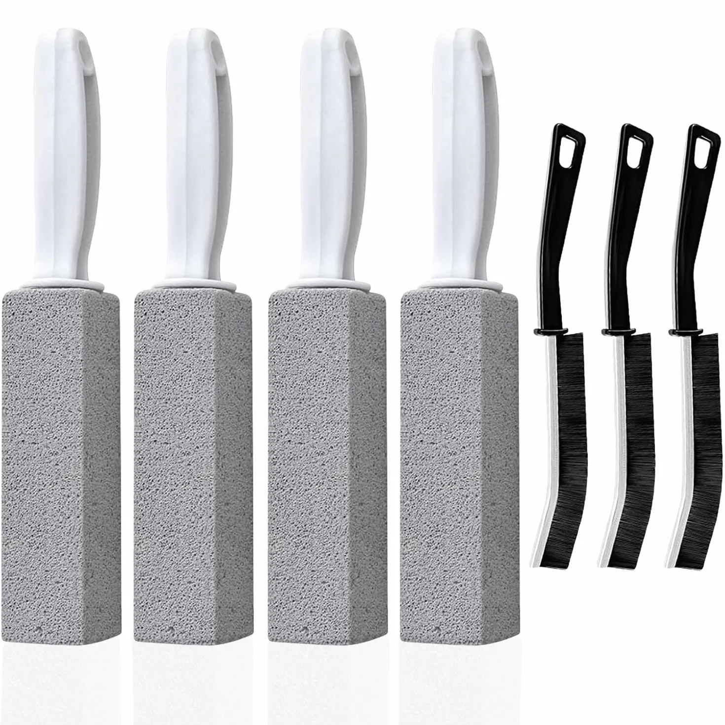 Piedra Pómez Limpiador para Inodoro Baño Cocina 4+3 Cepillos Limpia Manchas Difíciles