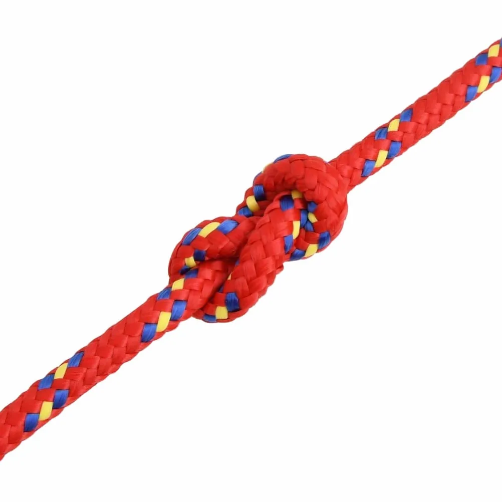 Cuerda de polipropileno de 8 mm de grosor, 250 m de largo, cuerda roja para velero, barco, yate para atar, amarrar, asegurar y tensar en exteriores