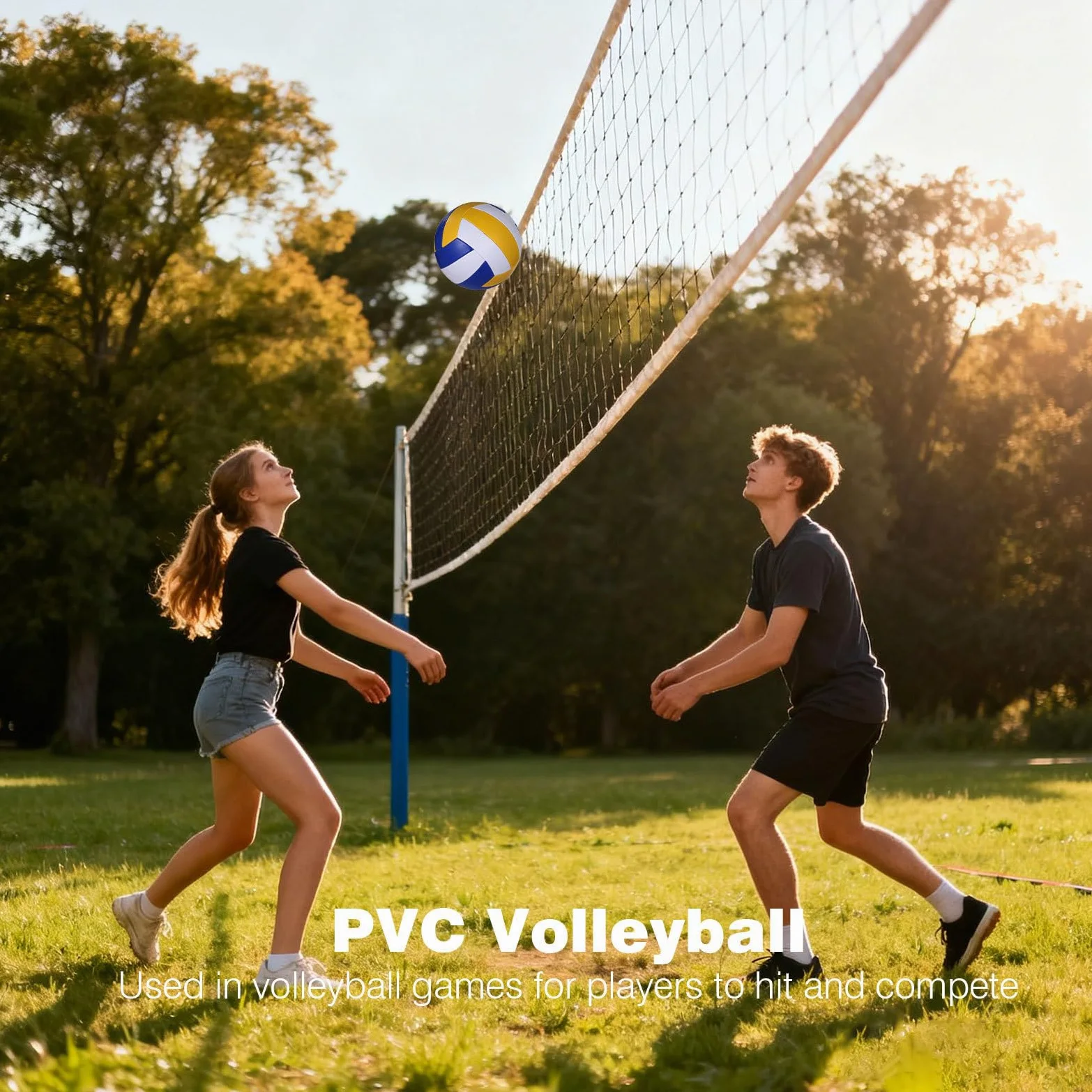 Juego de 6 pelotas de voleibol, tamaño 5 con bomba, agujas y bolsas de red, pelotas de voleibol de PVC para entrenamiento en interiores y exteriores, para adultos y jóvenes