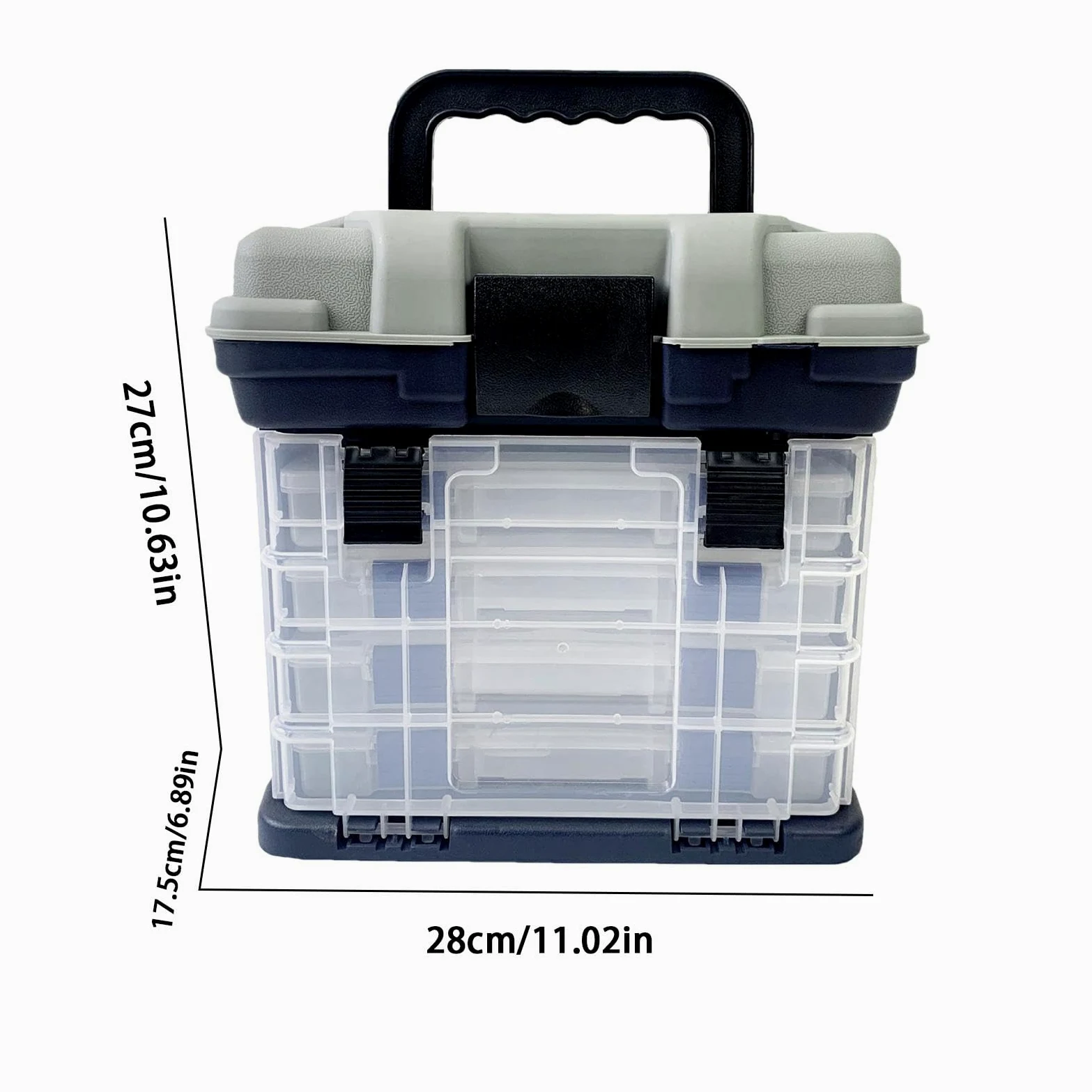 Caja de aparejos de pesca, organizador portátil de señuelos de pesca de 4 capas, ideal para almacenamiento de pesca en el mar, caja de utilidad para organizar ganchos y señuelos, conveniente y diseño | capas, ideal para almacenamiento de pesca en el mar,