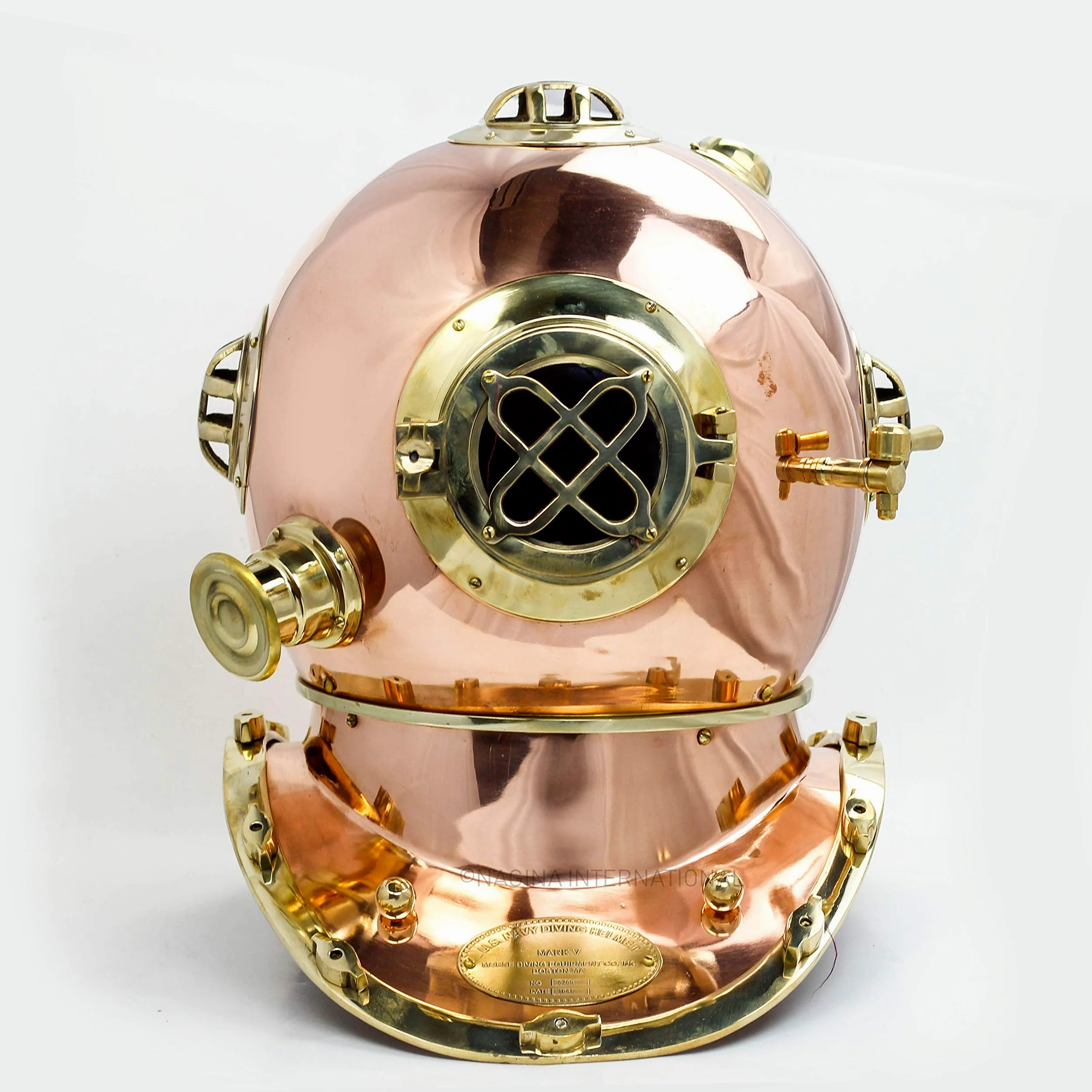 Casco náutico de buceo de 12 pulgadas | Casco decorativo de barco marítimo | Nagina International (12 pulgadas, cobre pulido)
