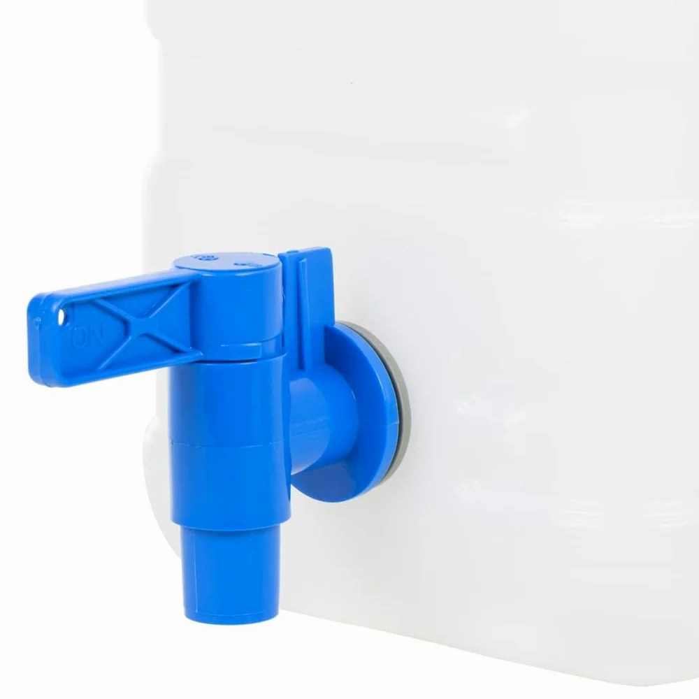 Depósito de agua de 20 L con grifo transparente HDPE Camping Bidón con gran abertura de llenado 48 mm apilable para garaje, cocina, despensa, exterior de emergencia