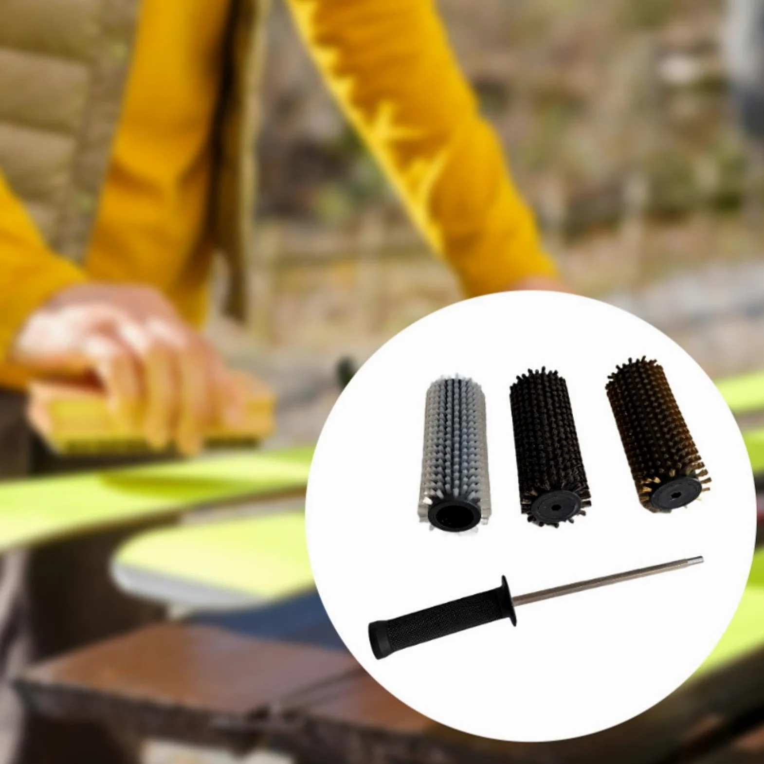 Kit de Cepillos para Esquís, Ligero Y Reutilizable con Mango, Juego de Cepillos para Encerar Tablas de Snowboard.