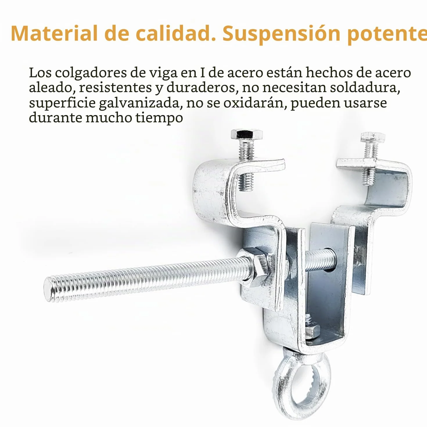 2 piezas Abrazadera Ajustable de Acero – Soporte para Saco de Boxeo, para Cargas Pesadas de Hasta 204 kg, Soporte Saco Boxeo Suelo Techo, Ajustable para Viga de 65 mm a 225 mm