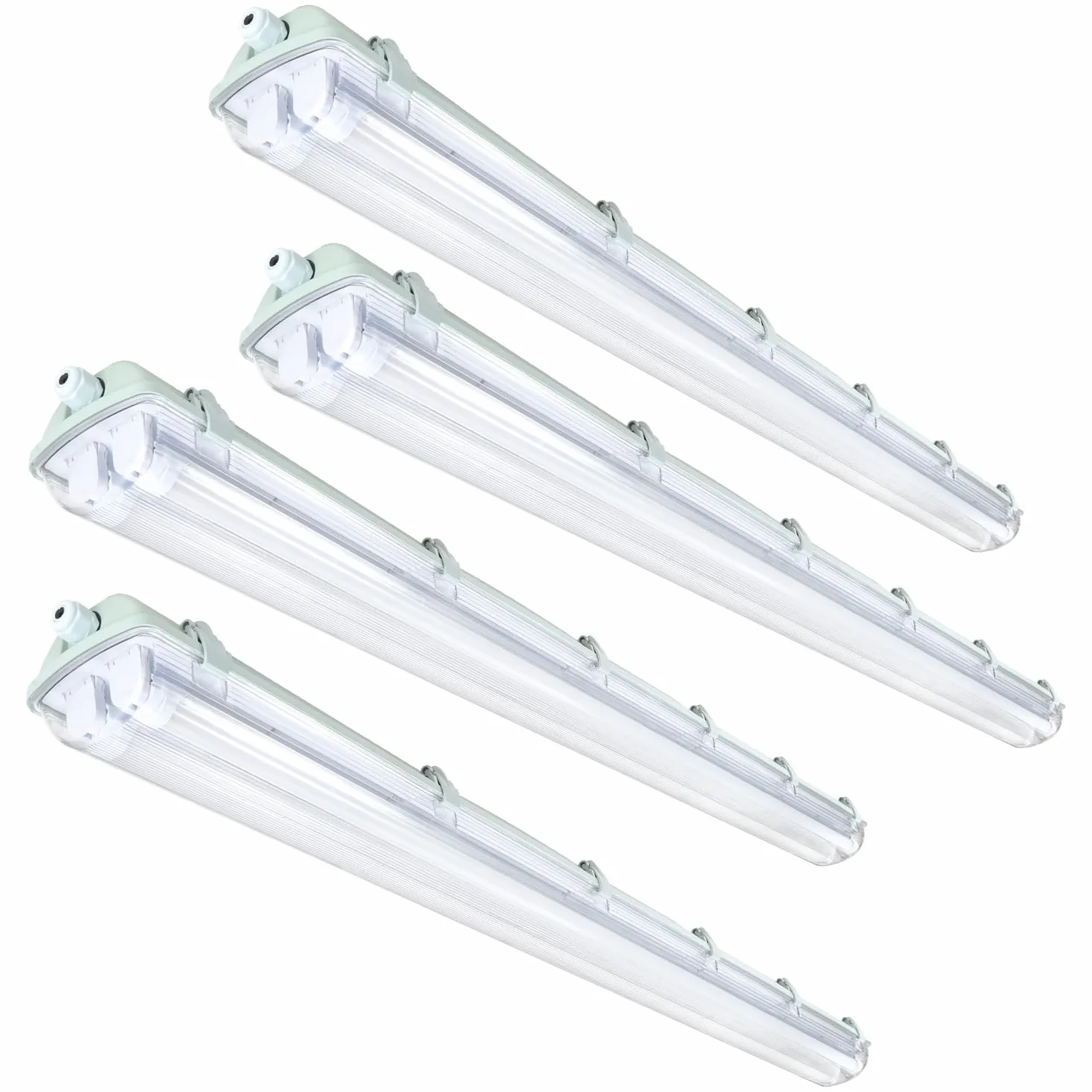 Reglette LED 120CM 18W antihumedad IP65 4500K 1800lm lámpara fluorescente impermeable para taller (4 piezas)