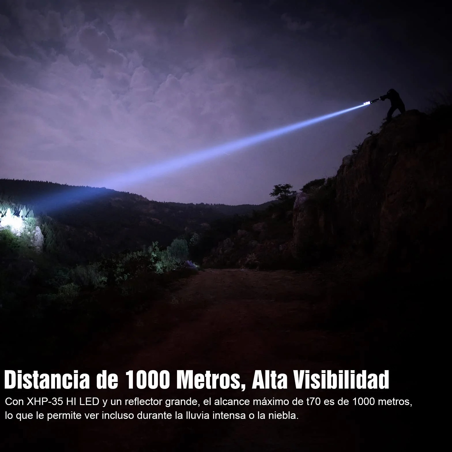 TrustFire T70 Linterna 2300 Lúmenes XHP-35HI LED IPX8 1000 Metros Alcance Caza Profesional