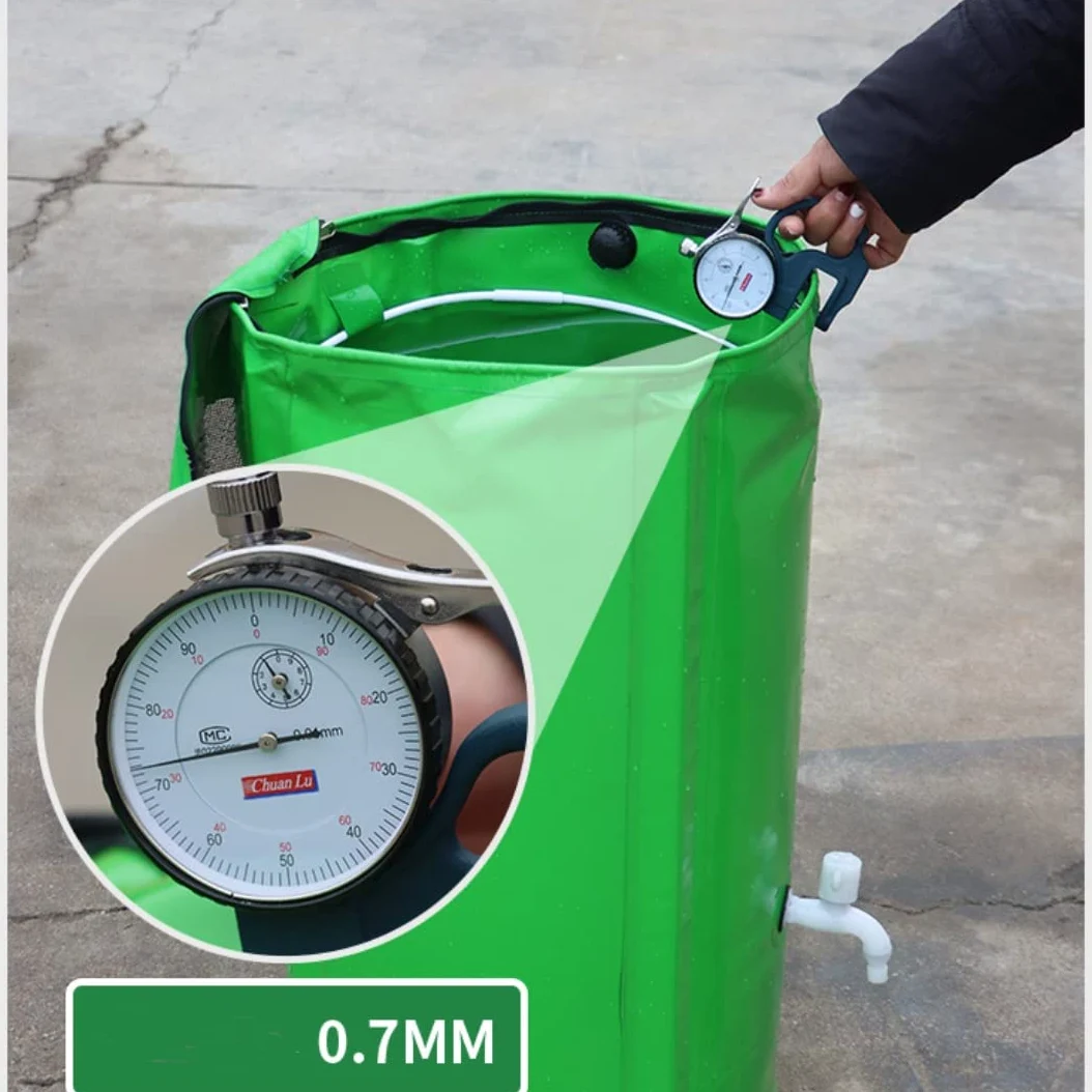Cubo de recogida de agua de lluvia al aire libre Cubo de almacenamiento de agua de jardín Cubo de recogida de agua de lluvia plegable de PVC (color: verde, tamaño: 750 L)