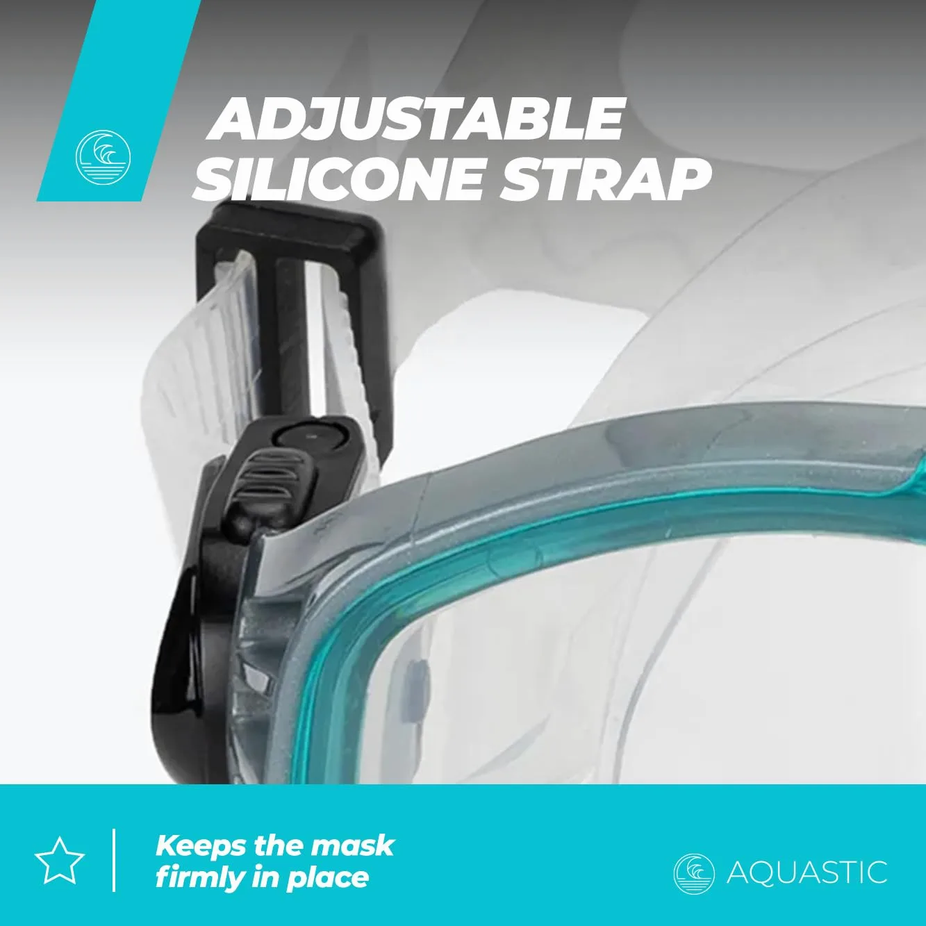 AQUASTIC Jetty 2 en 1 Máscara de Snorkel y Silbato Juego de esnórquel para Adultos con Cristal Templado Delantal y Boquilla de Silicona hipoalergénica para mar y Vacaciones, Comodidad Impermeable