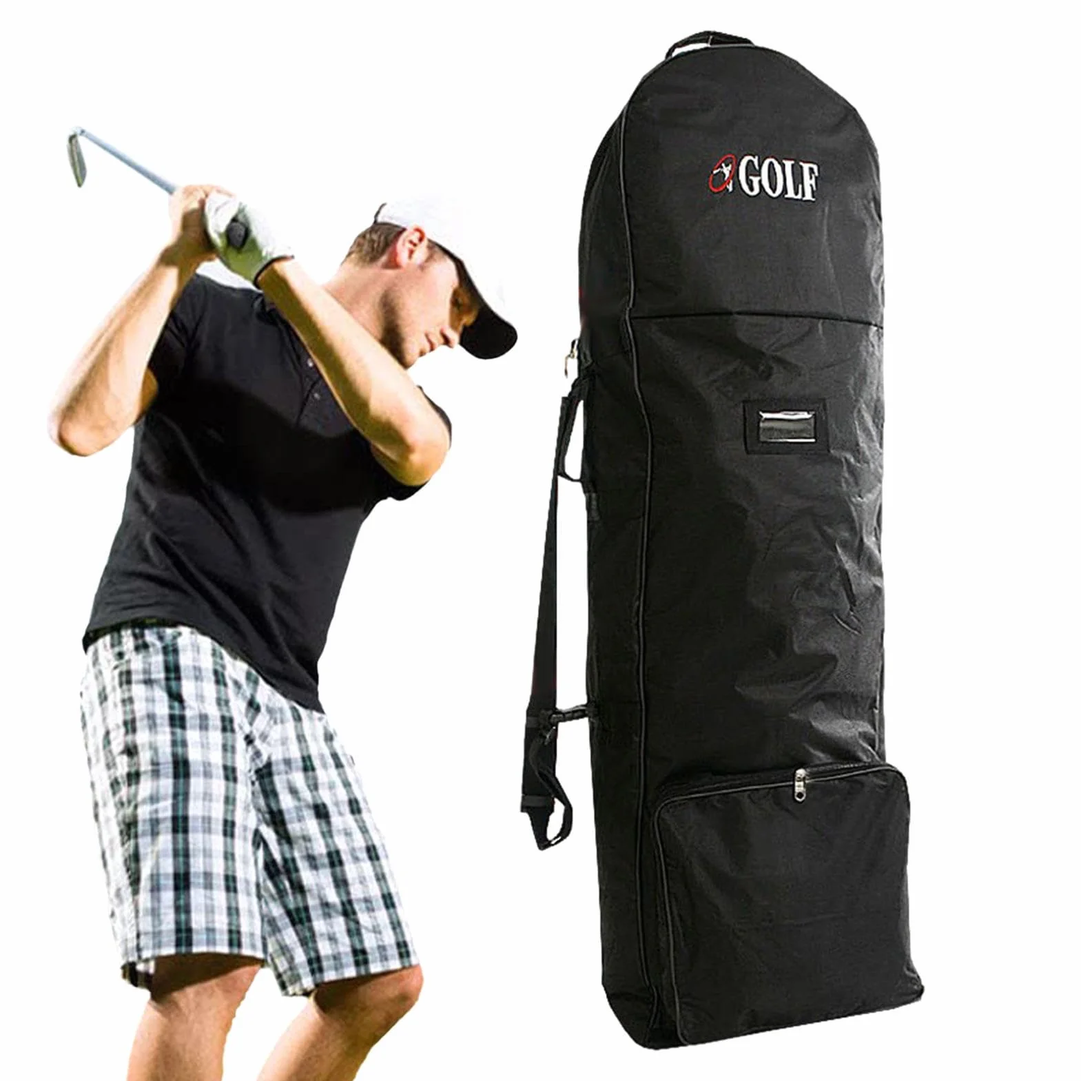 Bolsa de Golf, Bolsa de Golf de Viaje, Protector de Transporte de de Golf con Correa Ajustable, Bolsa de Viaje para protección de Vuelo de Golf con Ruedas para la
