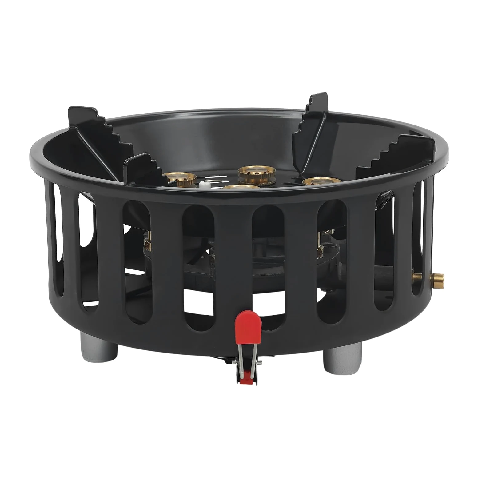 Hornillo de camping, estufa de gas portátil, 21000 W, camping Stove portátil, acero aluminio cobre, 7 quemadores antiviento, encendido electrónico,2 adaptadores,camping senderismo picnic