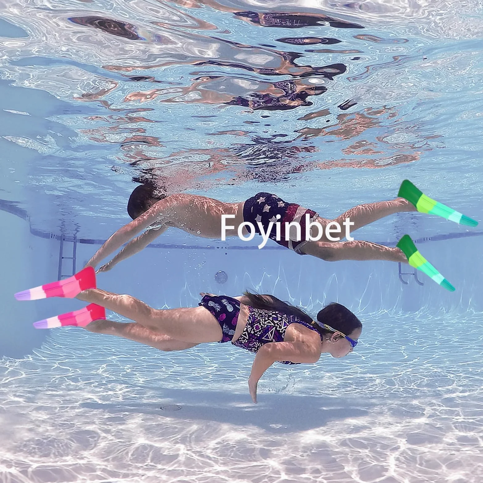 Aletas de natación para niños, aletas cortas de entrenamiento de natación para natación, esnórquel para niños, niñas, niños y adolescentes (D-S)