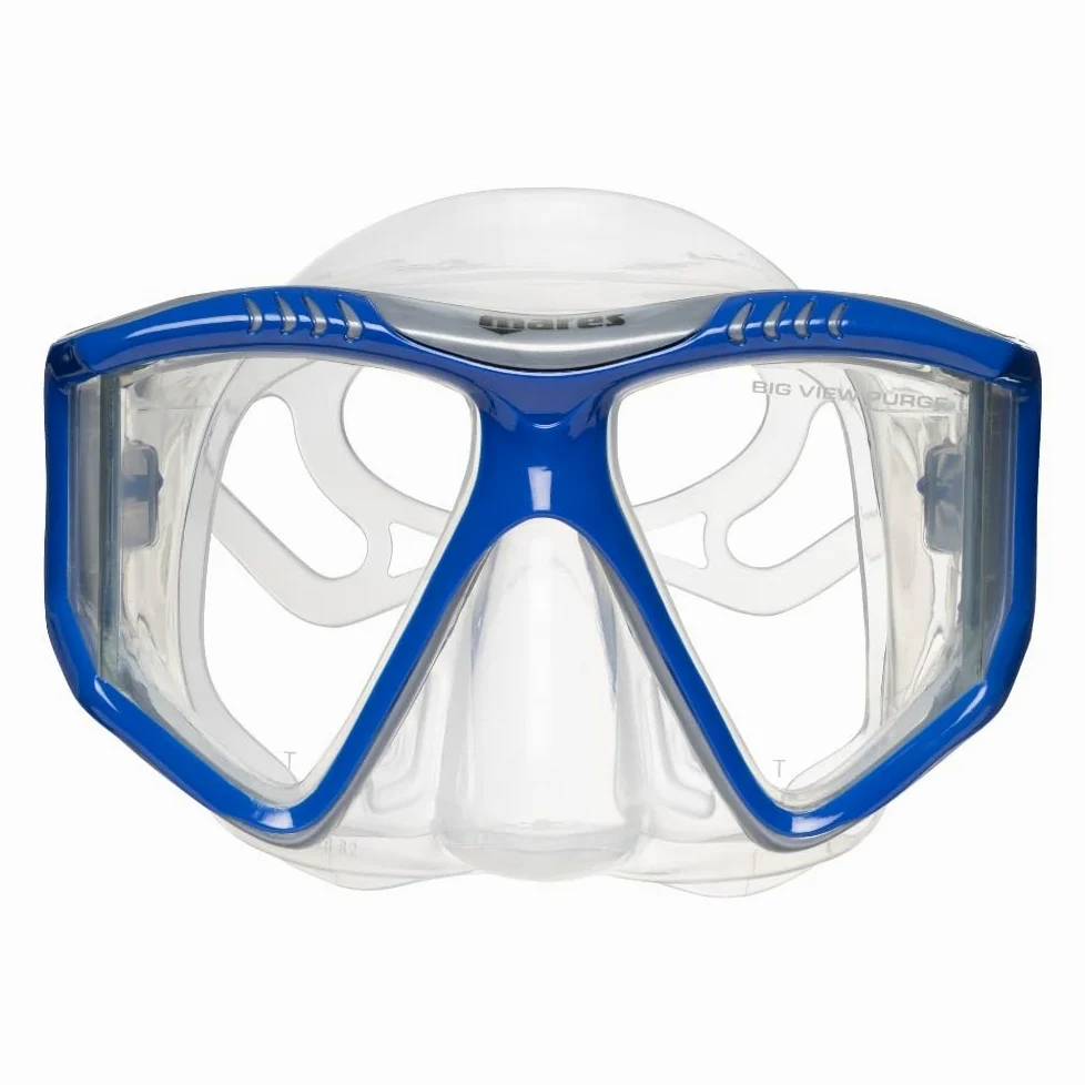 Mares Combo Big View Purge Dry - Kit de máscara de Tubo para Adulto, 4 Vasos, visión panorámica, Snorkel seco