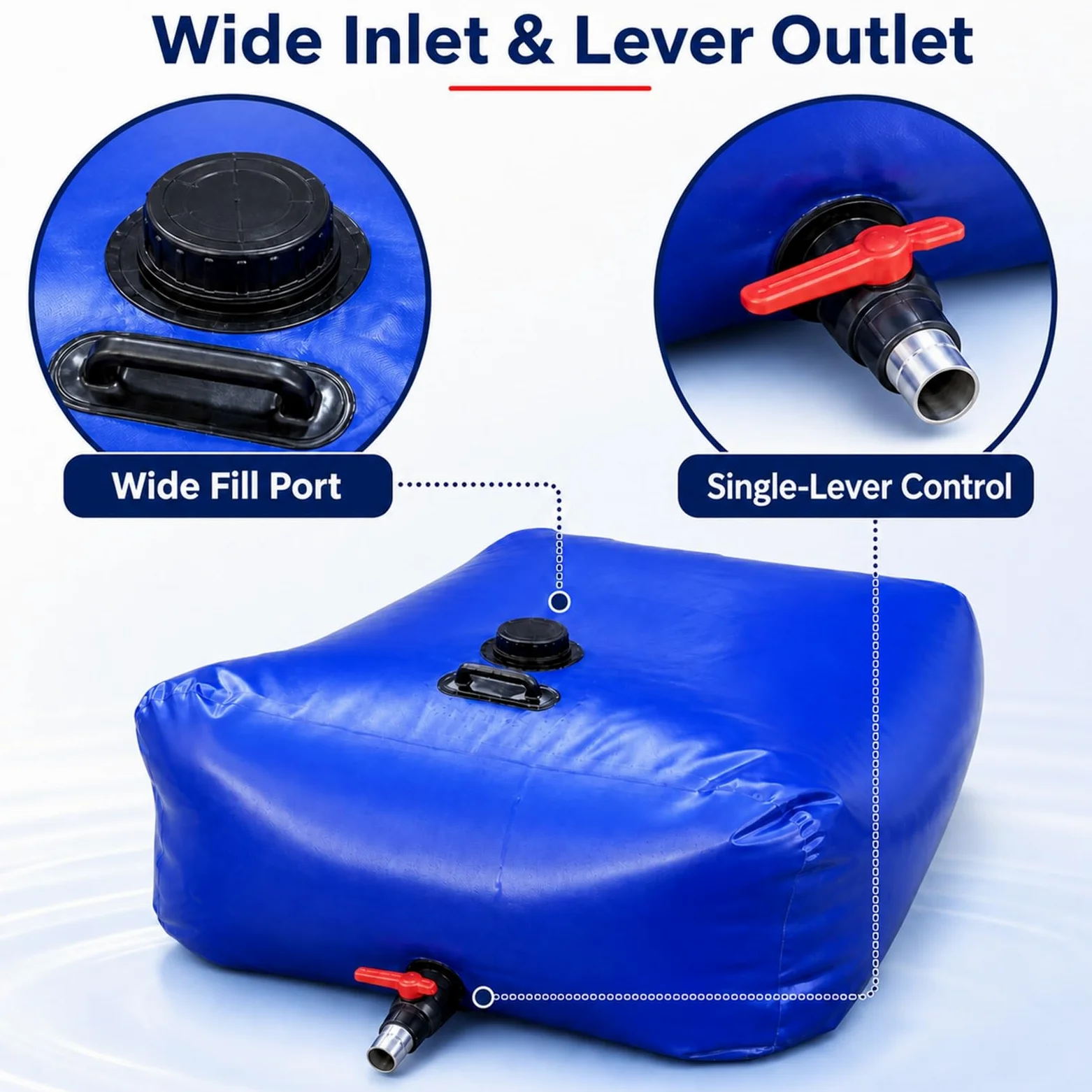 DepóSito De Agua Plegable con Grifo,Tanque Agua PortáTil Plegable,Contenedor De Almacenamiento De Agua Plegable PortáTil,FáCil De Usar,para Caravana Aplicable Al Almacenamiento