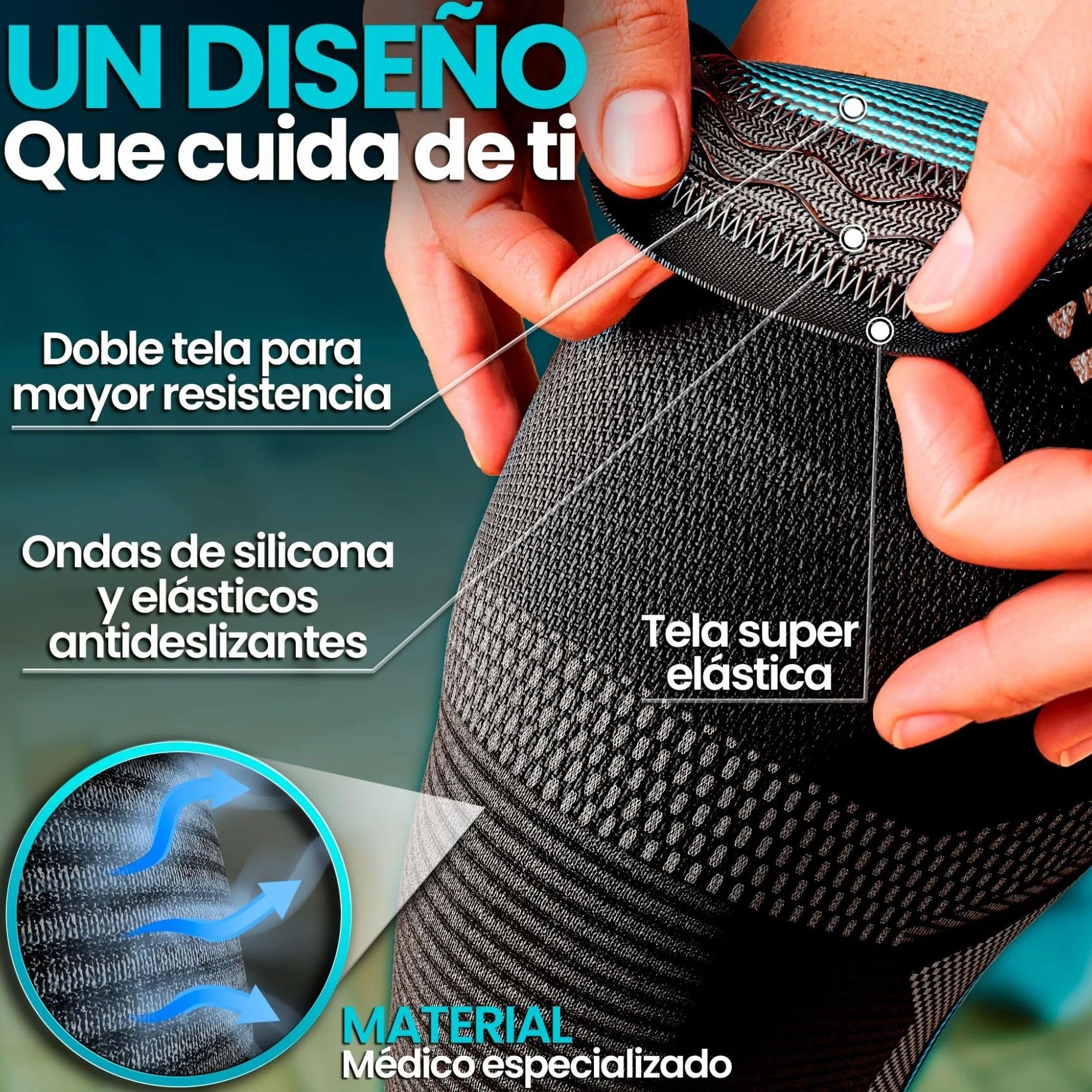 NativoDex Rodillera Menisco Ligamento Compresión Antideslizante Ortopédica Deportiva Estabilizadora Soporte Running Gimnasio Artrosis Tendinitis Rótula