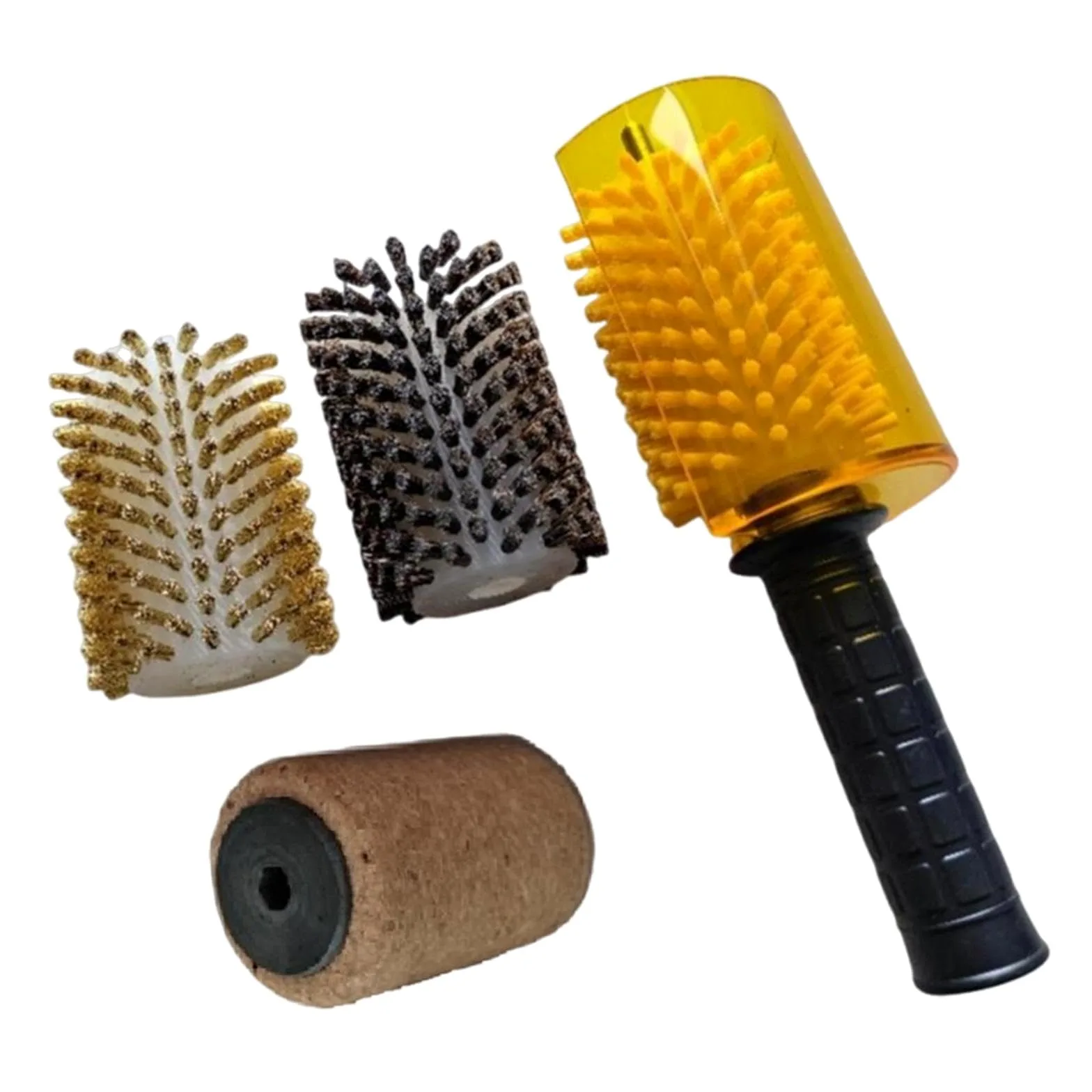 perfk Kit de cepillos para Cera de esquí, Nailon, latón, Crin de Caballo, Corcho, Mantenimiento de Snowboard, Limpieza, Cepillo rotatorio eléctrico,