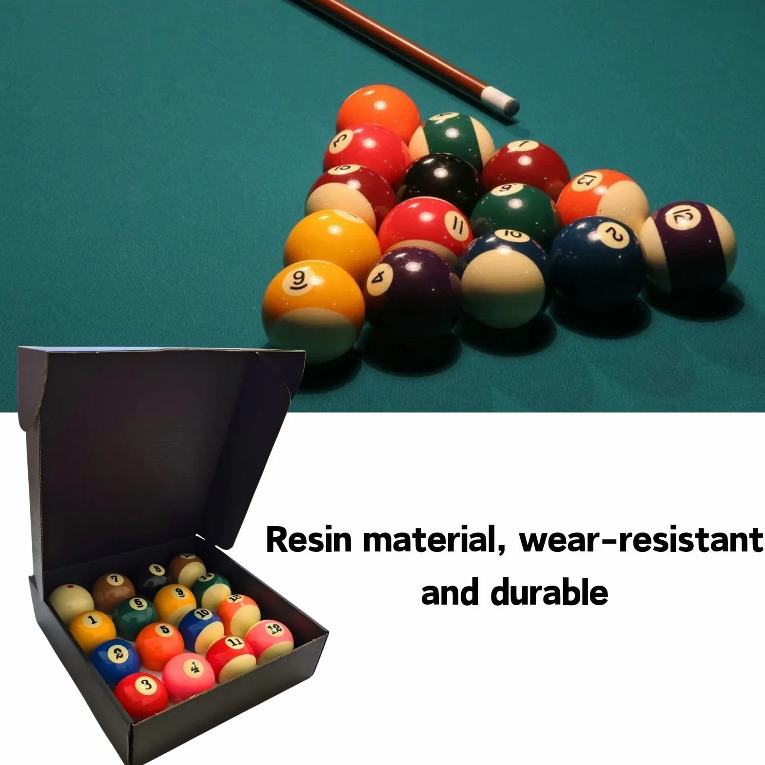 Juego de Bolas de Billar 57,2 mm 16 Piezas Resina Standard para Competición